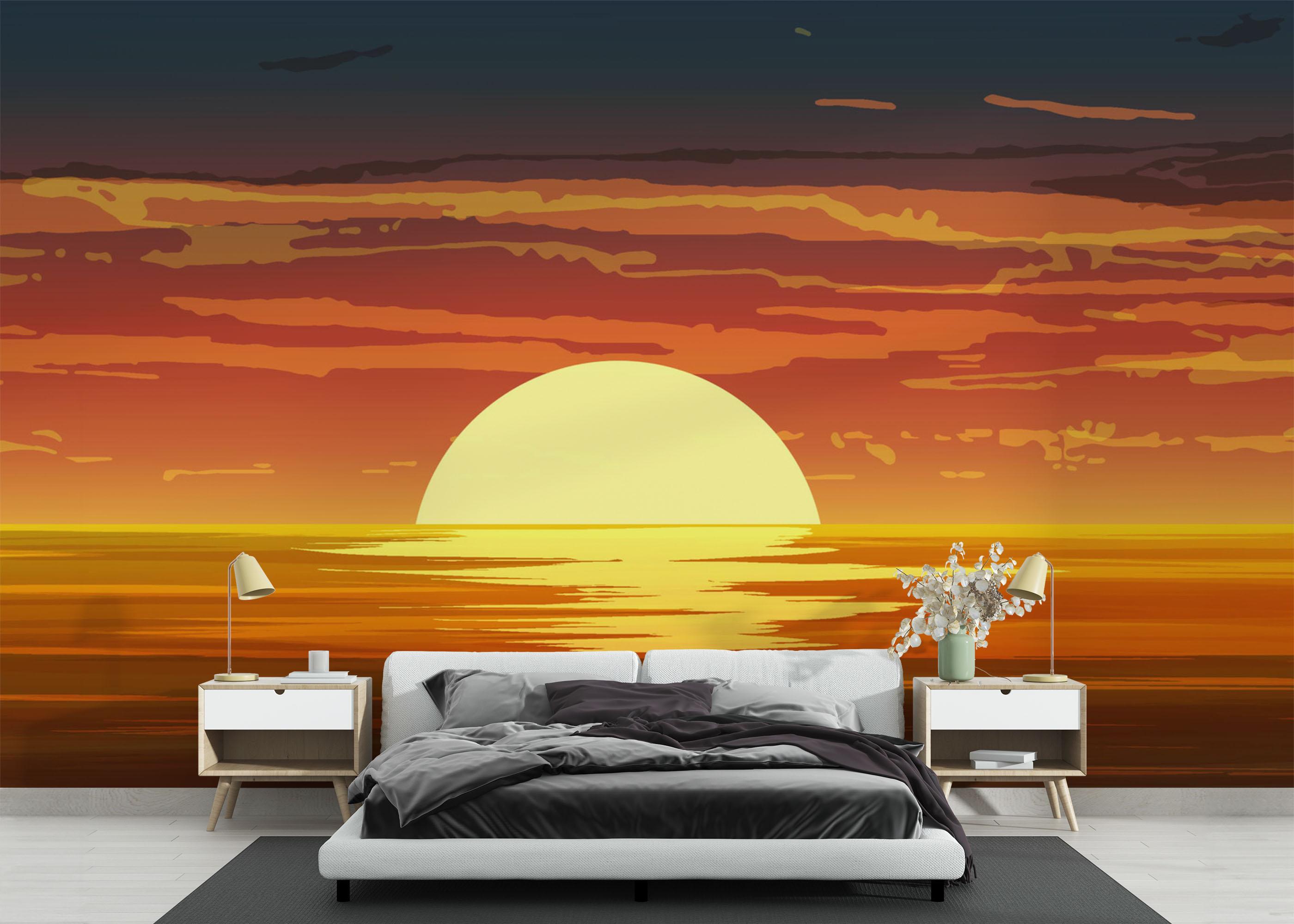 Fototapete Sunset Color Mix mockup 3