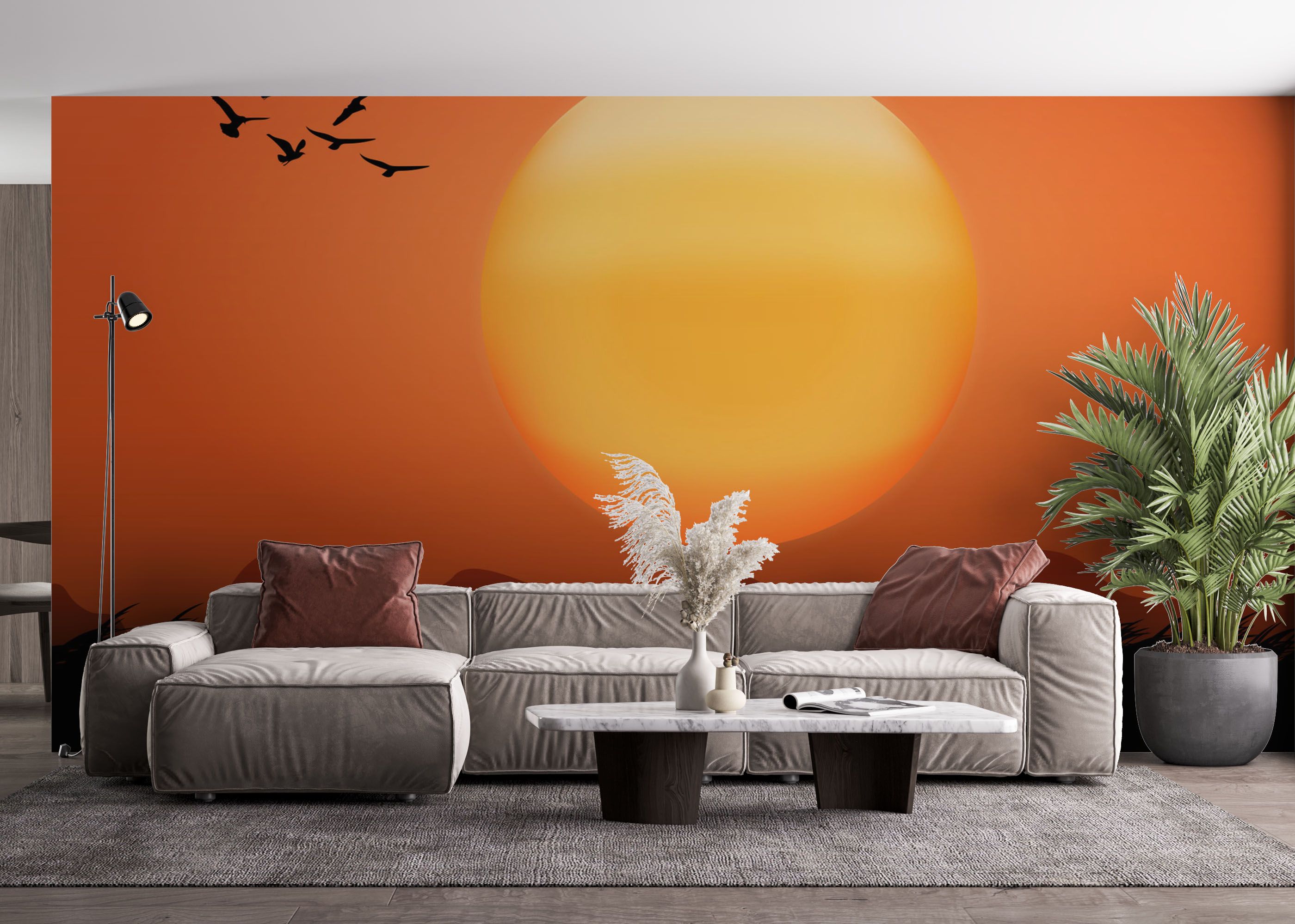 Orange Sky Birds mockup 4