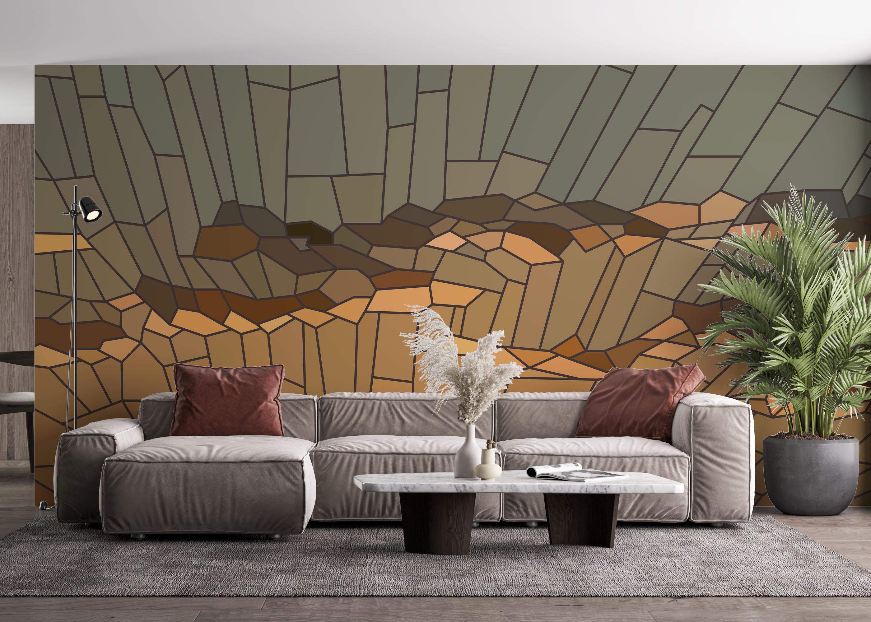 Fototapete Sunset Glass Art mockup 4