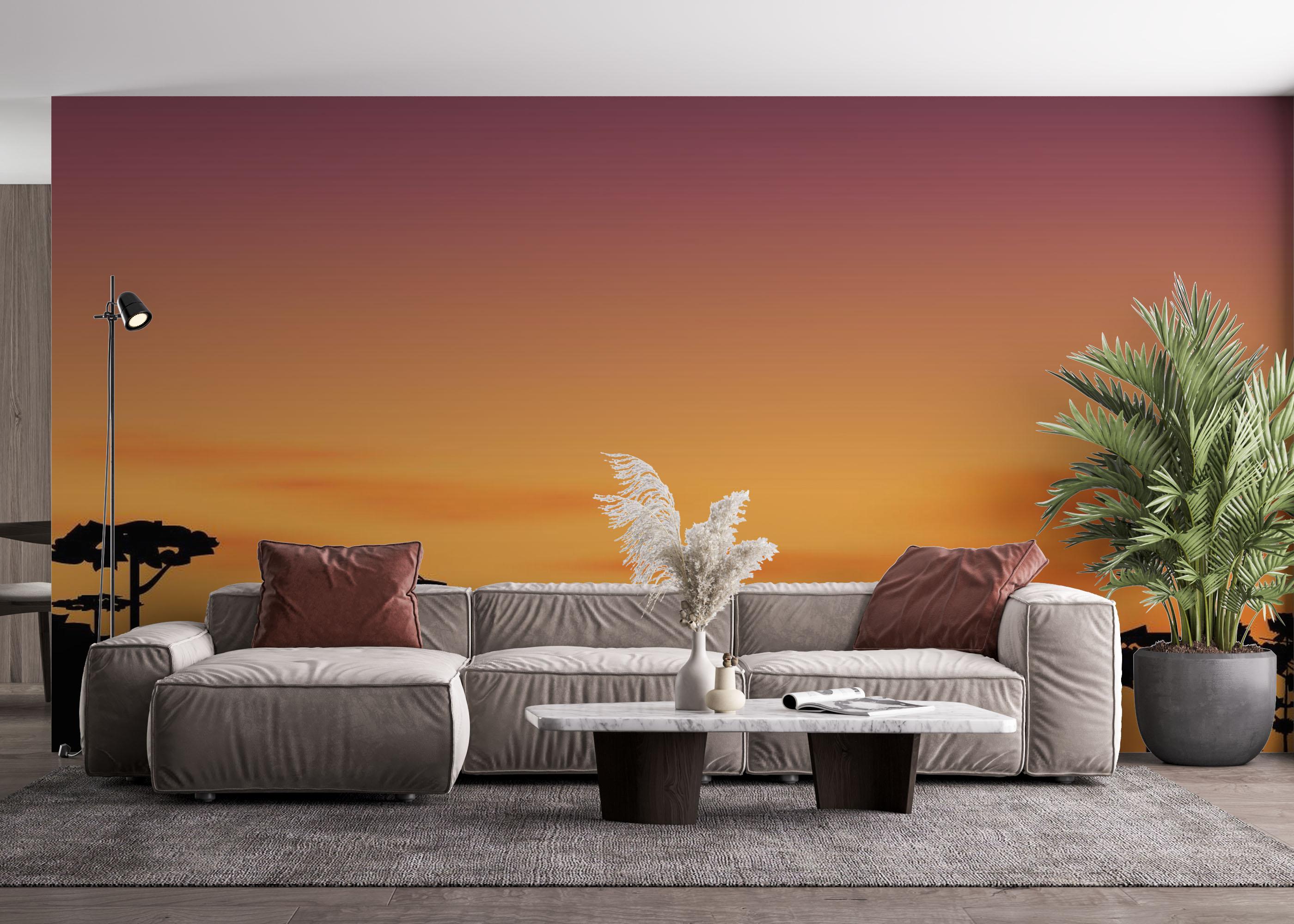 Fototapete Sunset Tree Hill mockup 4