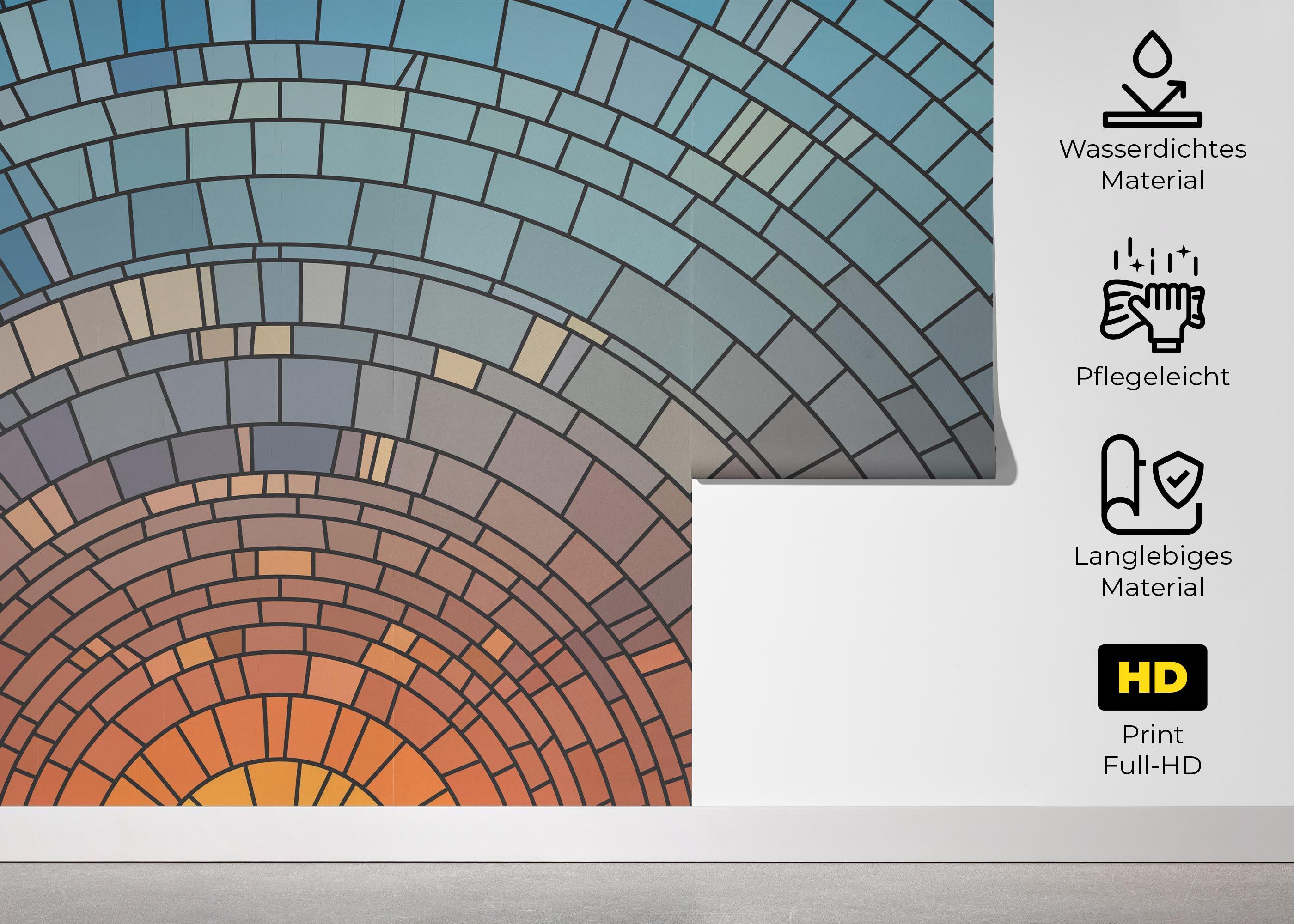 Fototapete Circle Glass Sunset mockup 5