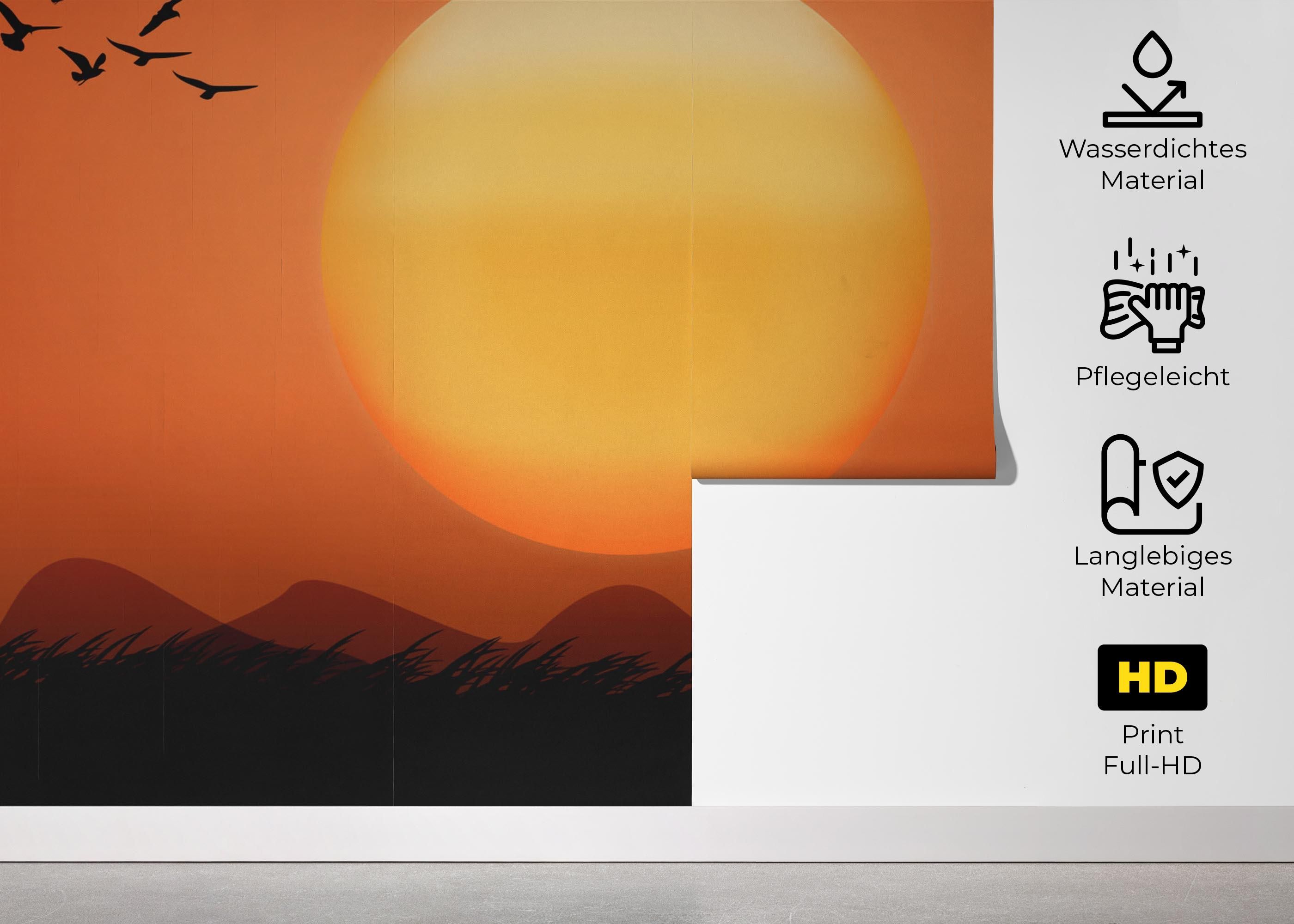 Orange Sky Birds mockup 5