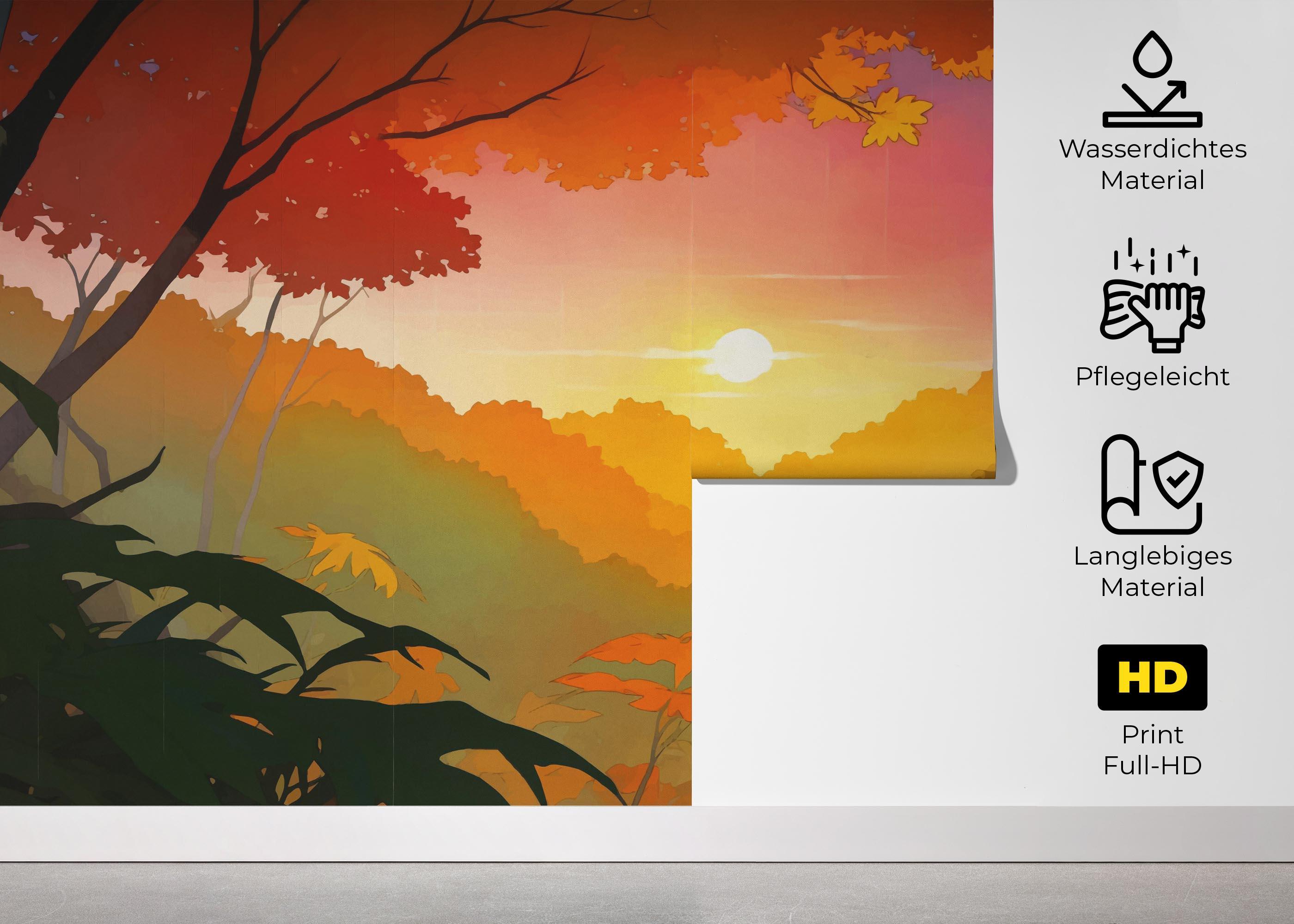 Fototapete Sunset Autumn View mockup 5