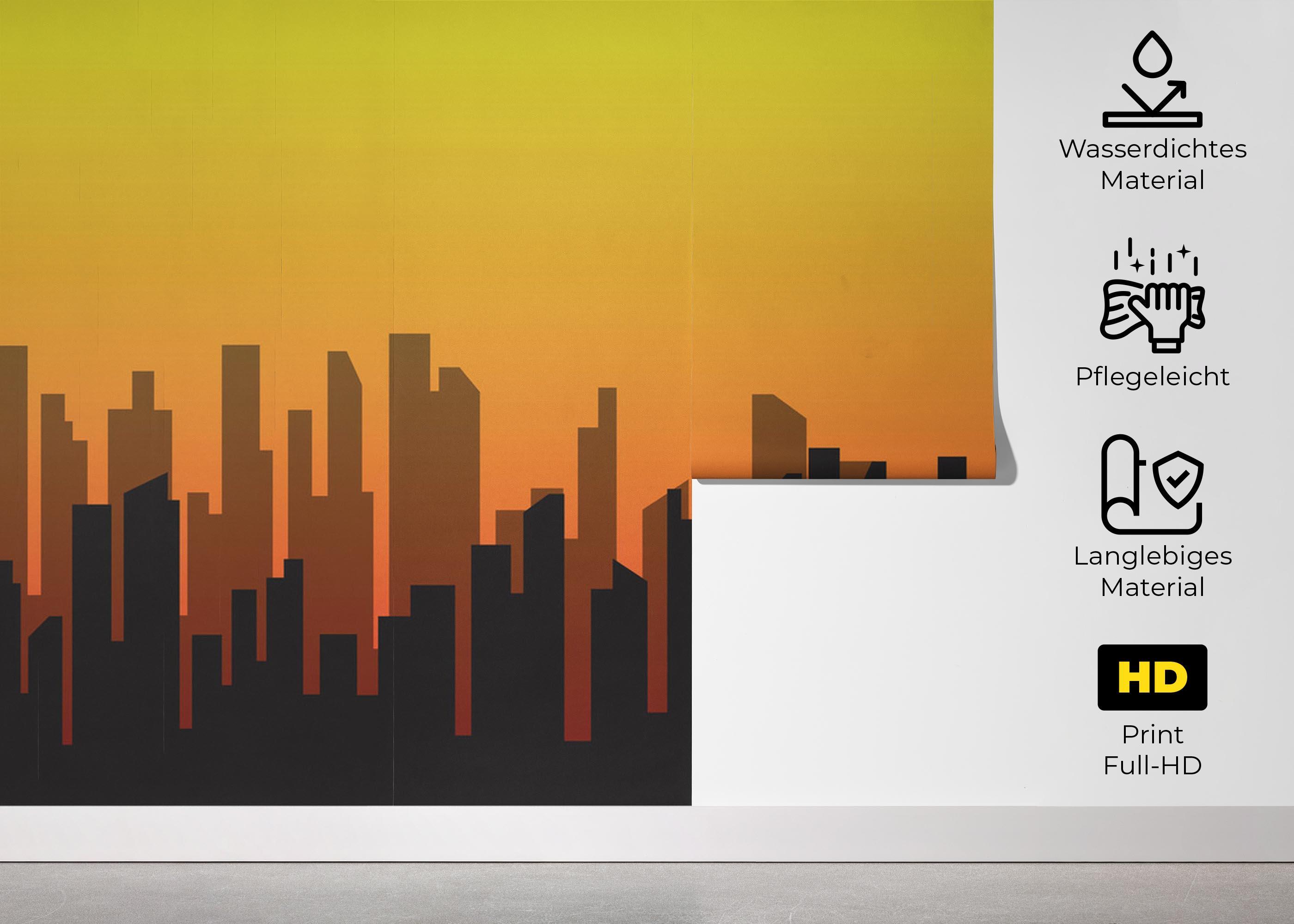 Fototapete Sunset City Shadow mockup 5