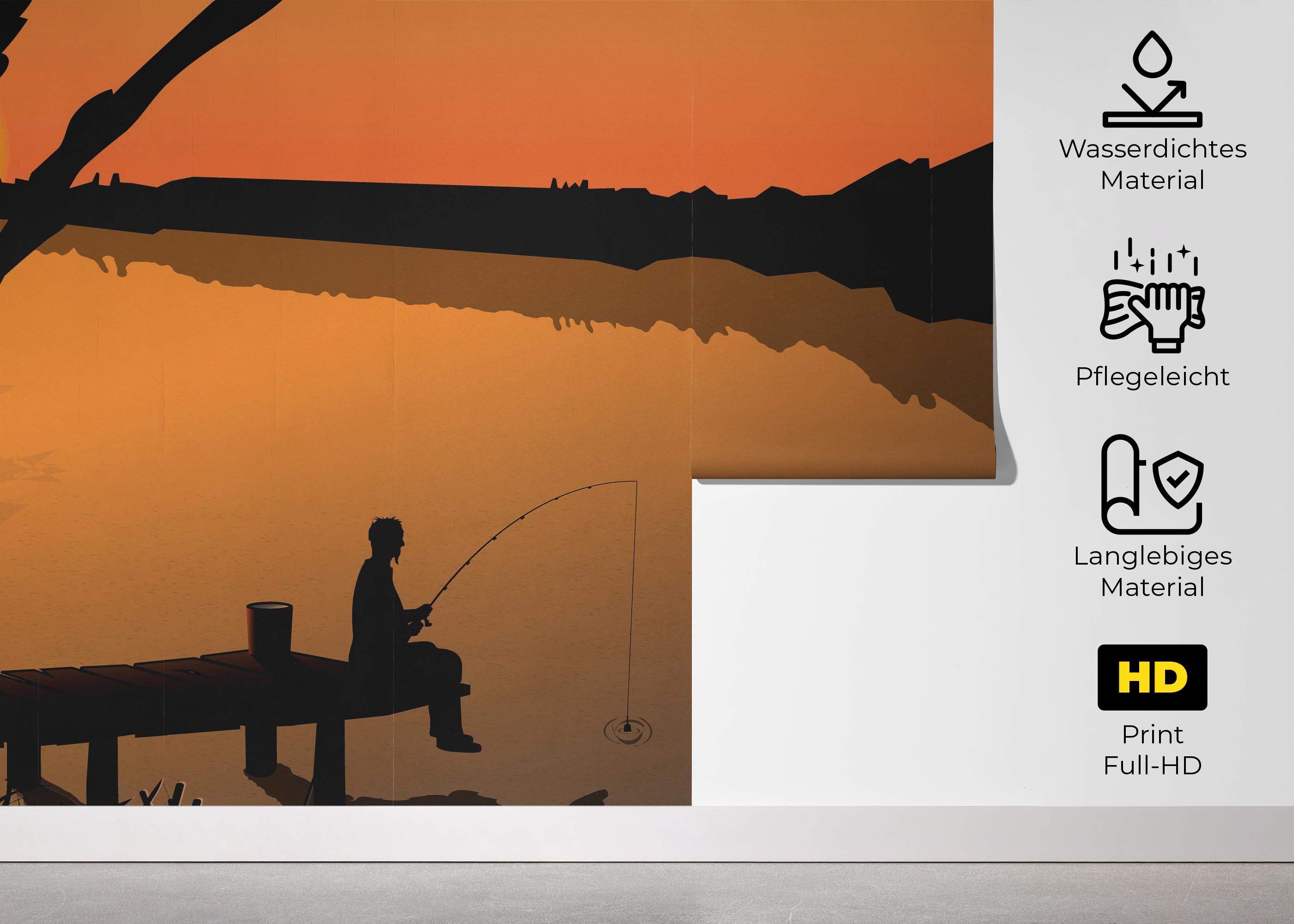 Fototapete Sunset Fisherman mockup 5