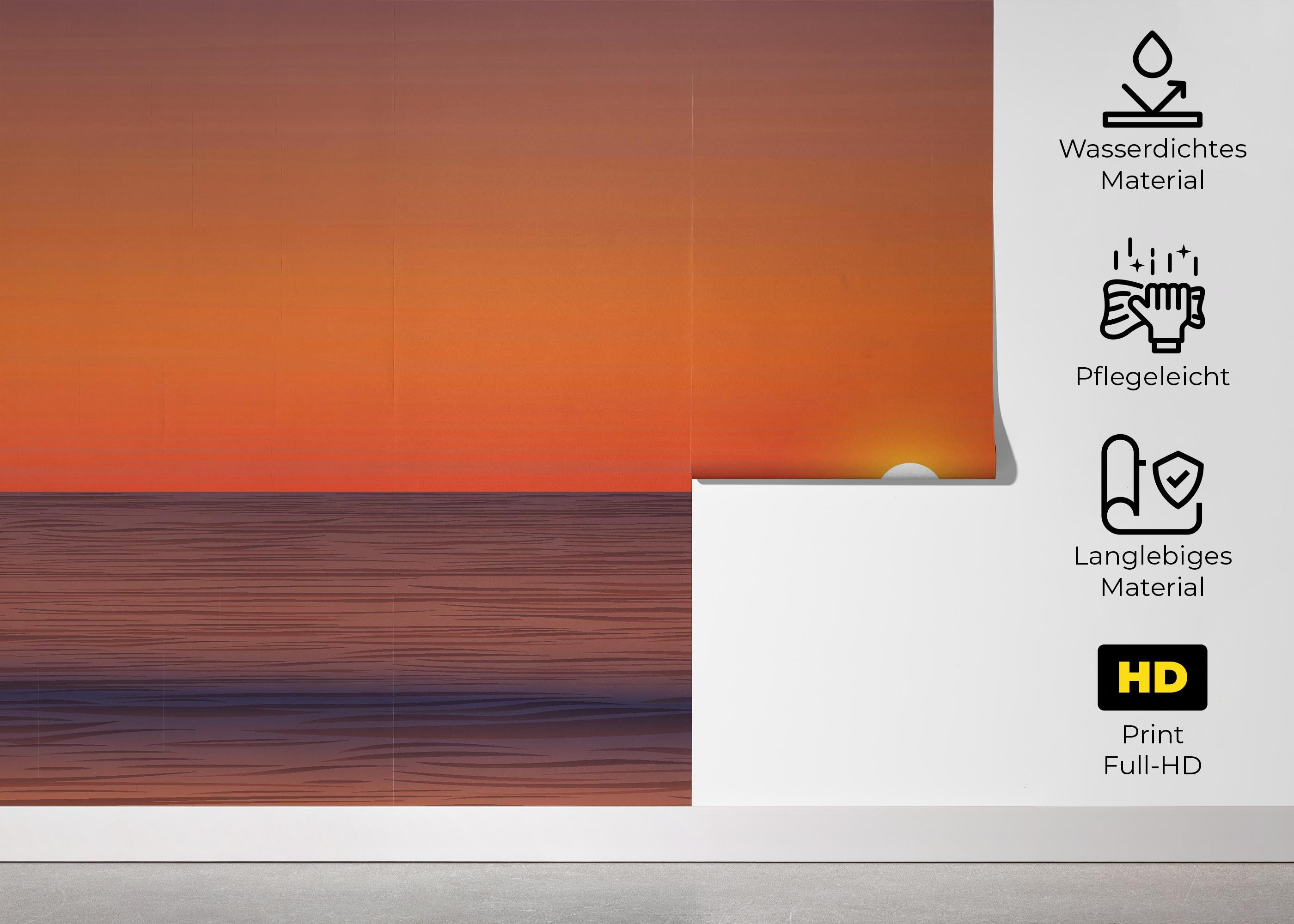 Fototapete Sunset Green Boat mockup 5