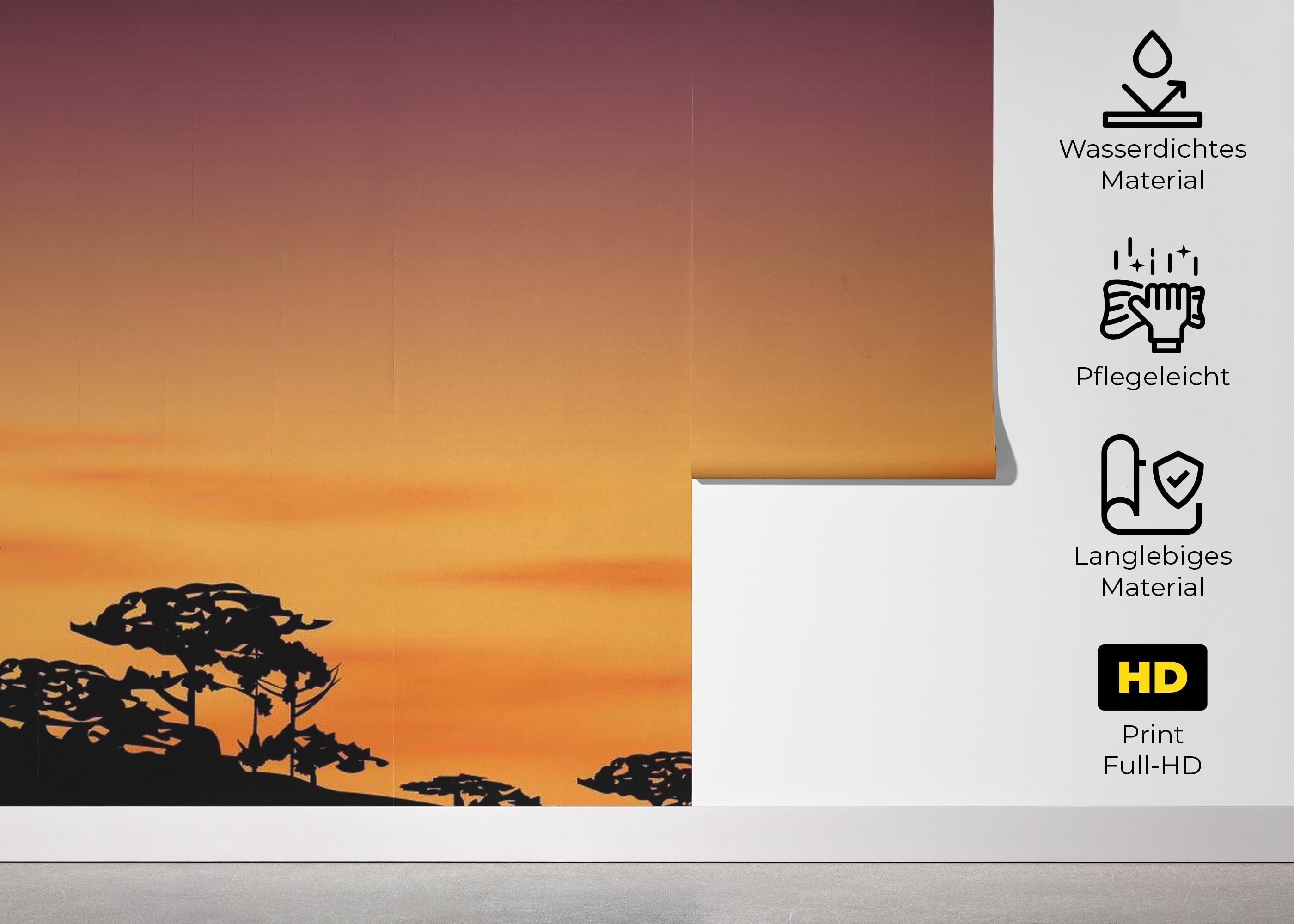 Fototapete Sunset Tree Hill mockup 5