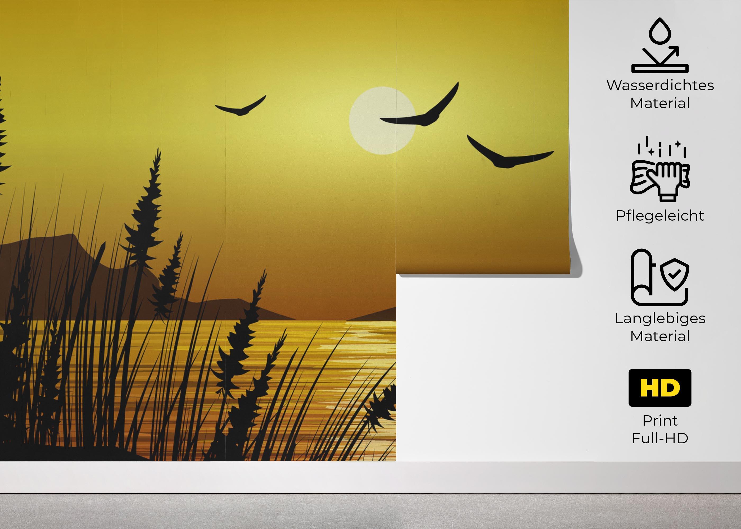 Fototapete Yellow Sky Plant mockup 5