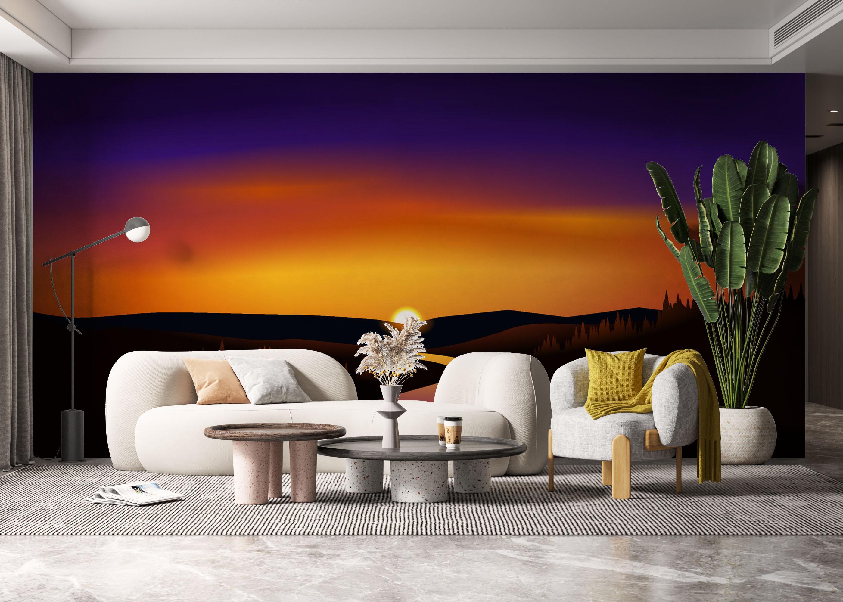 Fototapete Purple River Sunset mockup 6