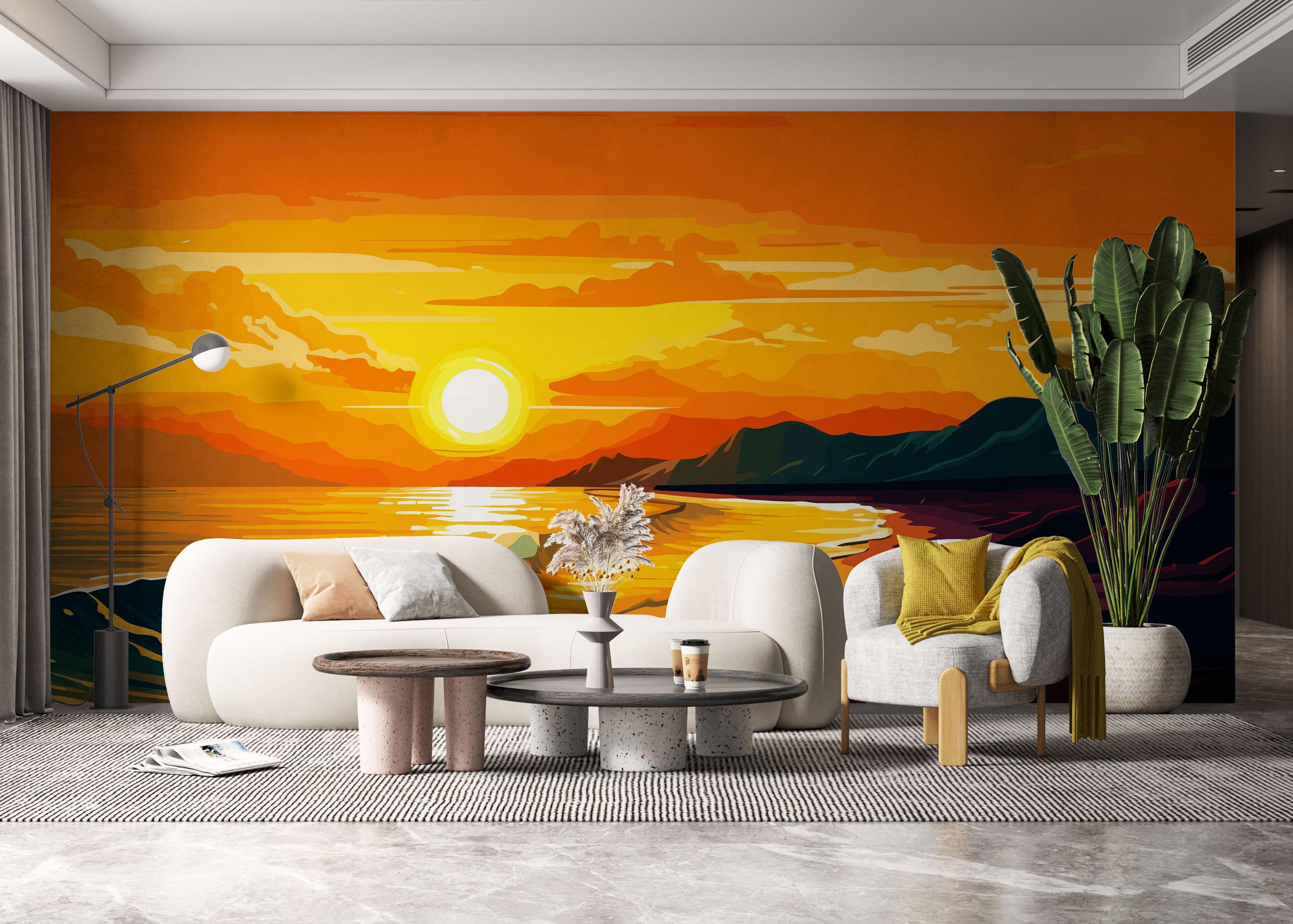 Fototapete Sunset Art Beach mockup 6