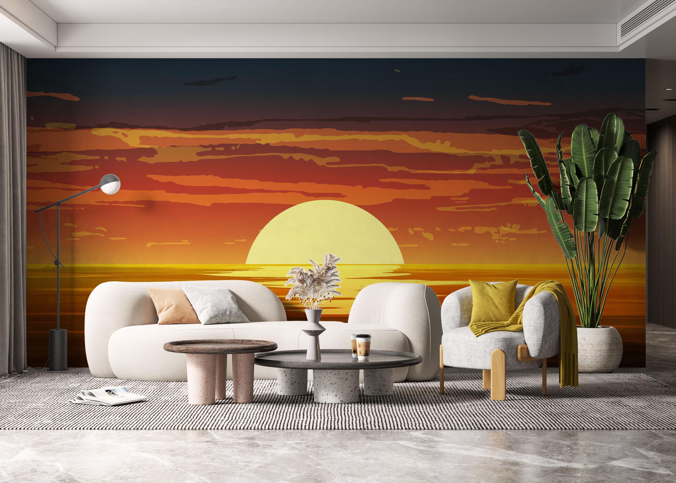 Fototapete Sunset Color Mix mockup 6