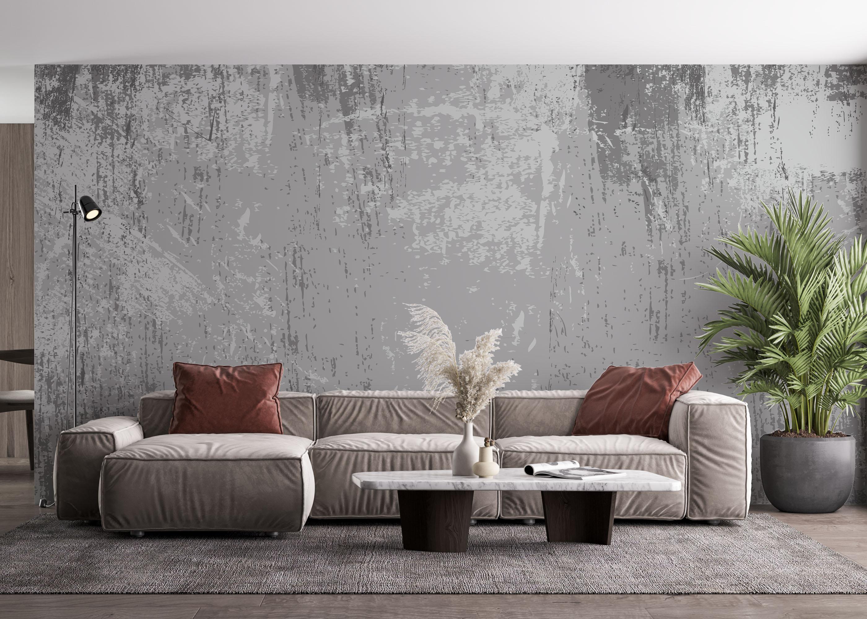 Fototapete Grey Lines Concrete mockup 4