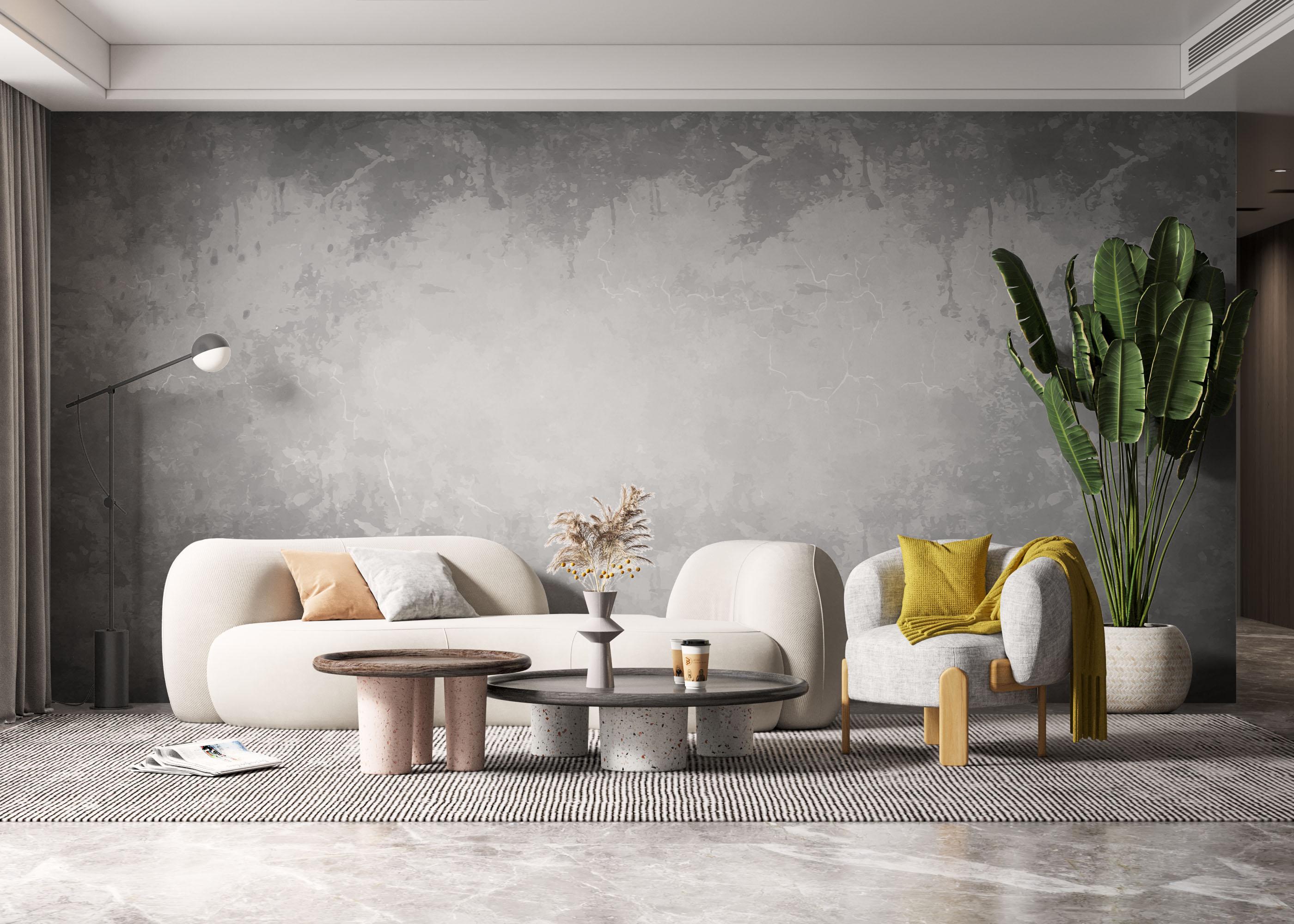 Fototapete Concrete Light Wall mockup 6