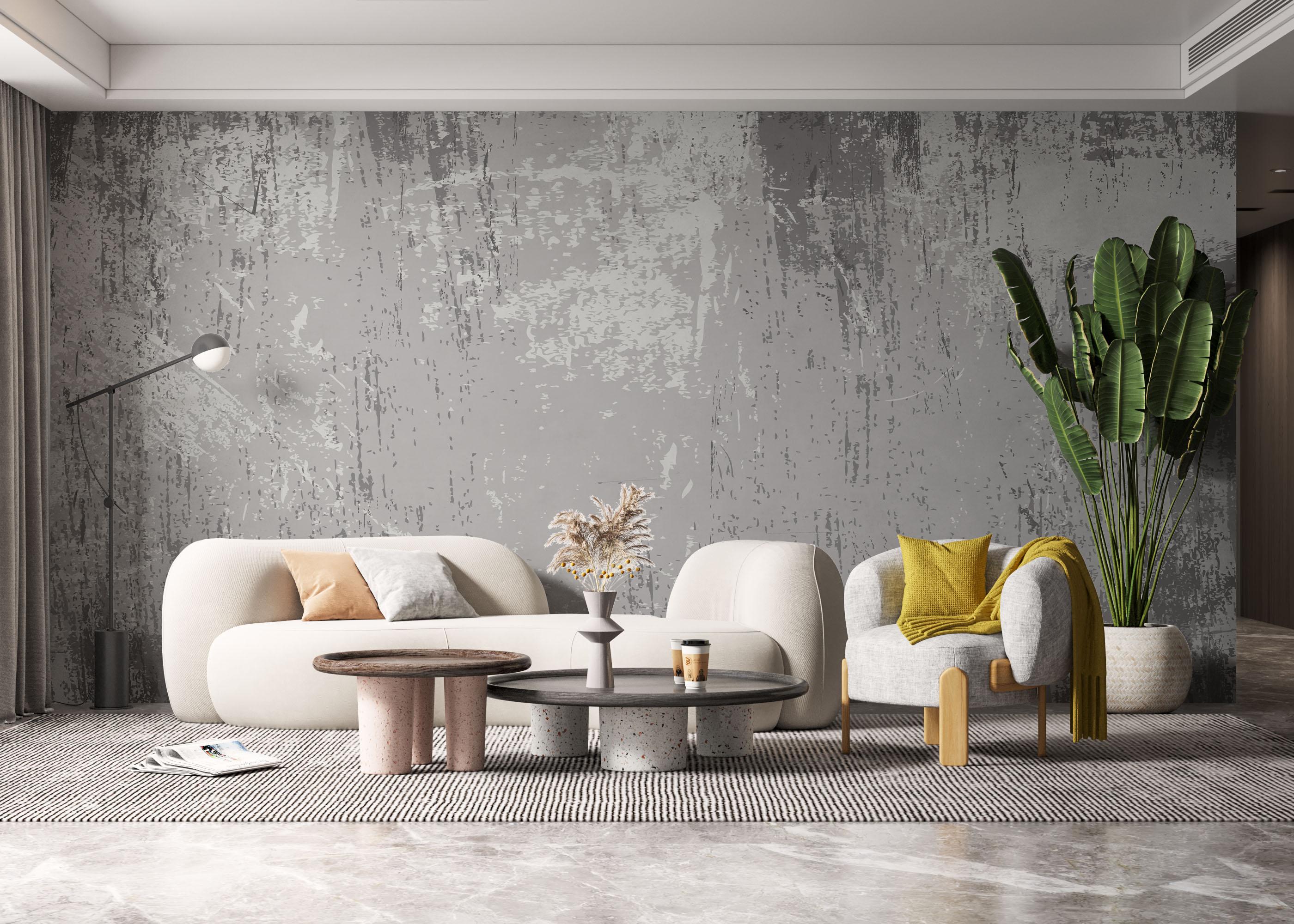 Fototapete Grey Lines Concrete mockup 6