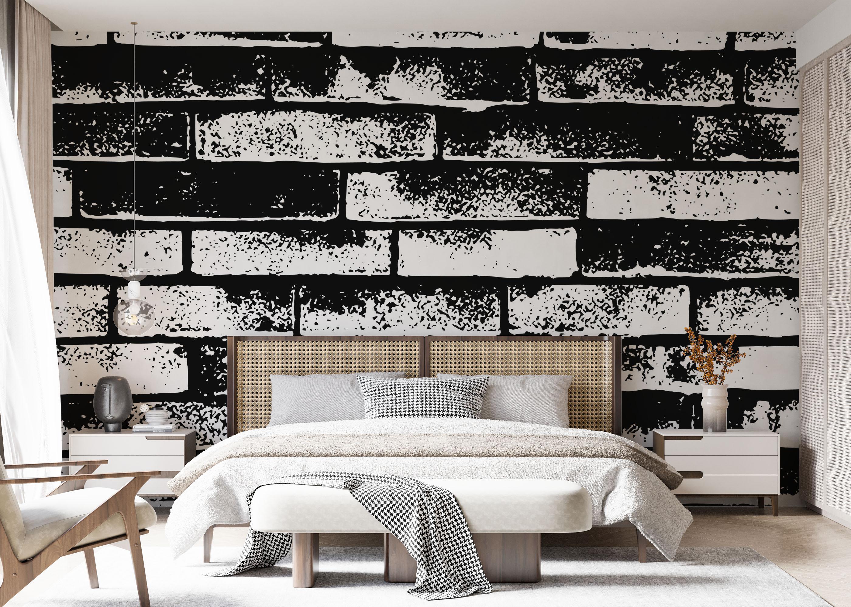 Fototapete Brick Black Spray mockup 7