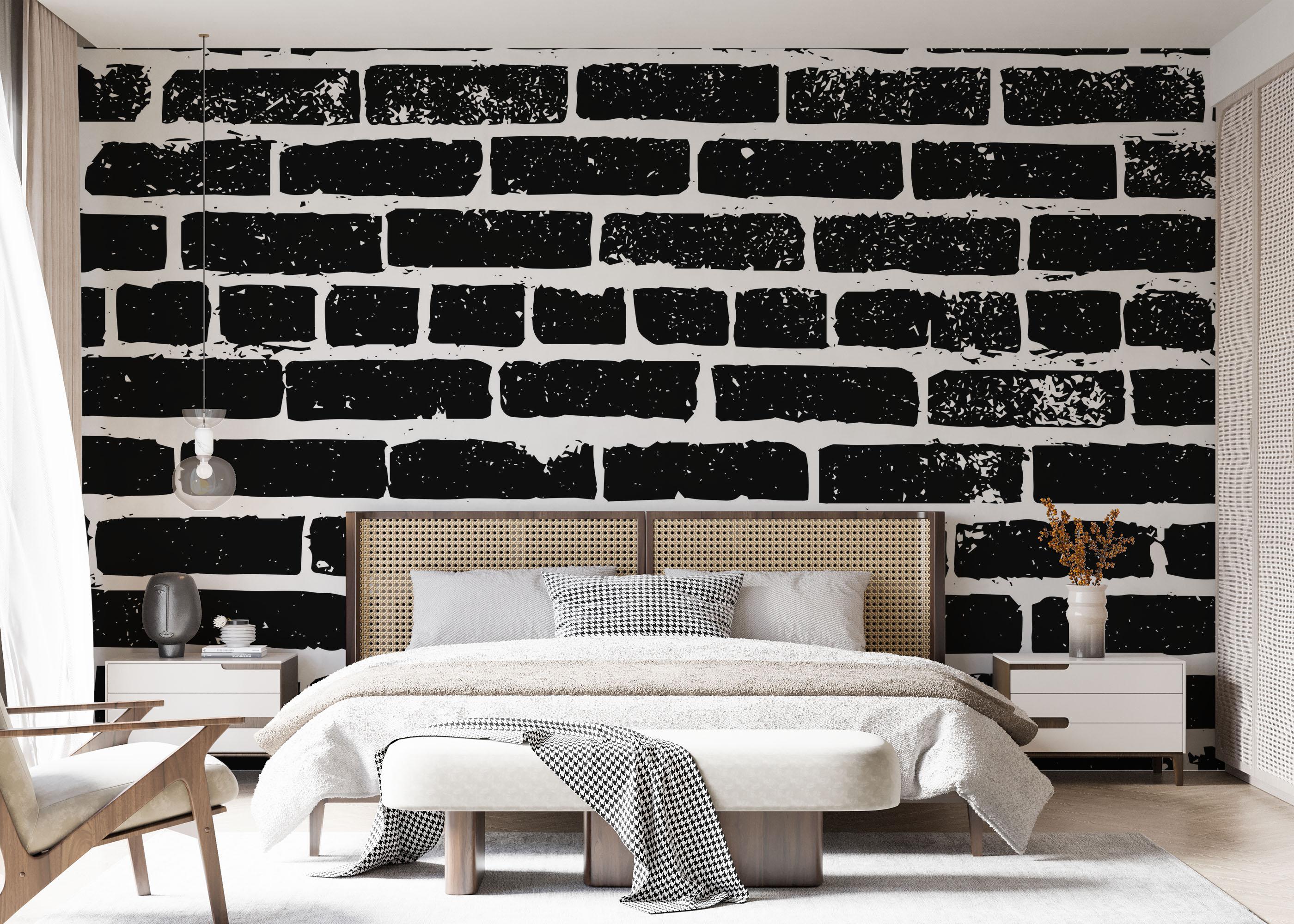 Fototapete Brick White Spray mockup 7