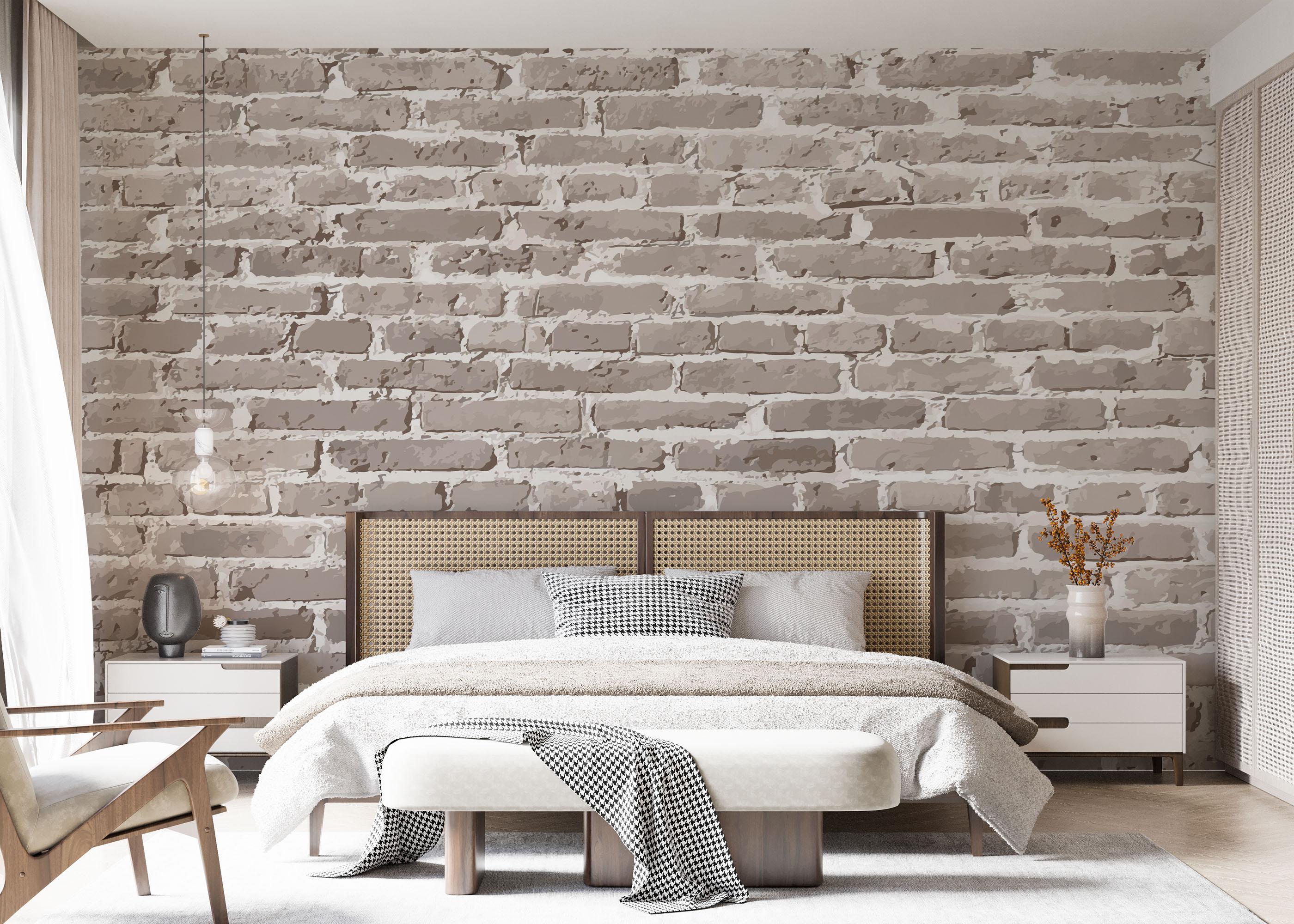 Fototapete Cream Long Brick mockup 7