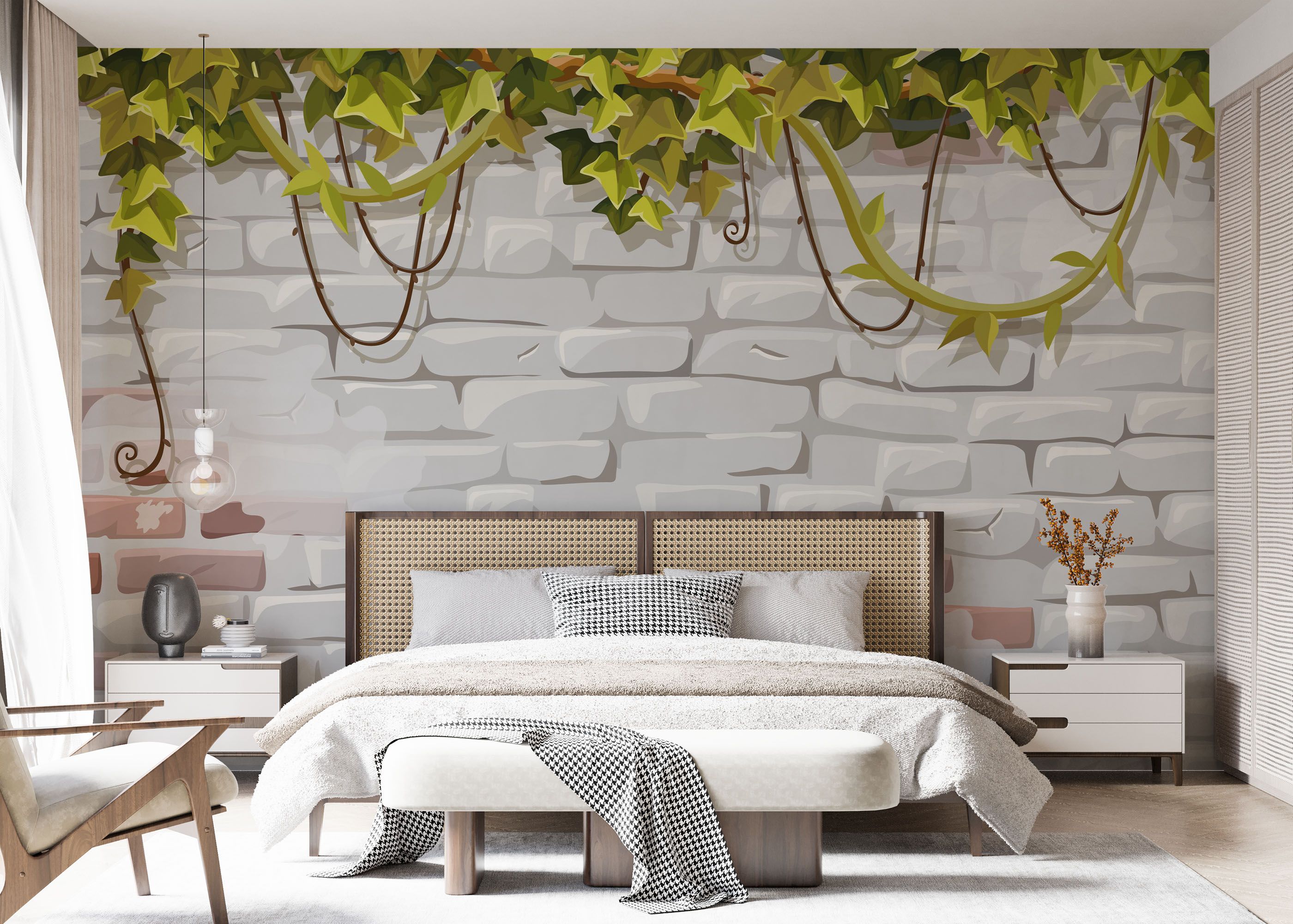 Leaves White Brick mockup 7