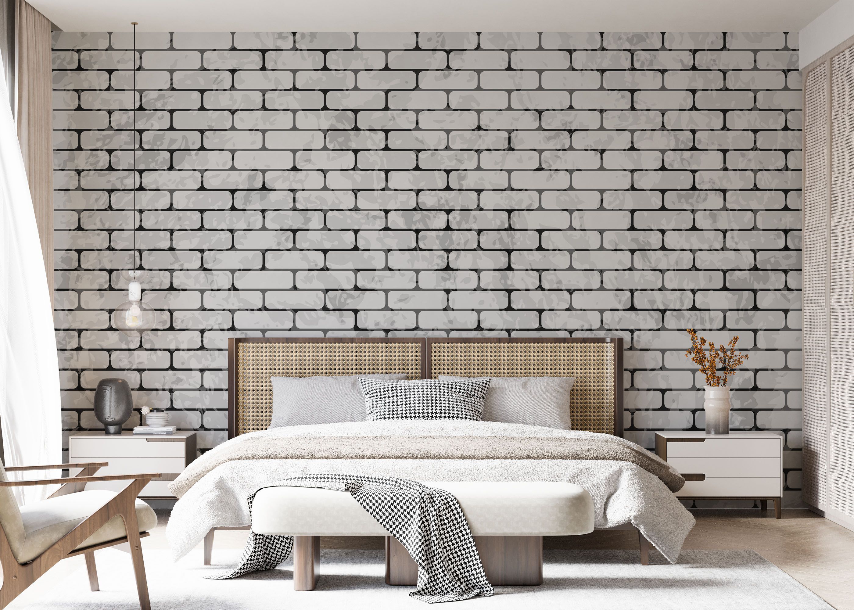 Light Brick Grey Wall mockup 7