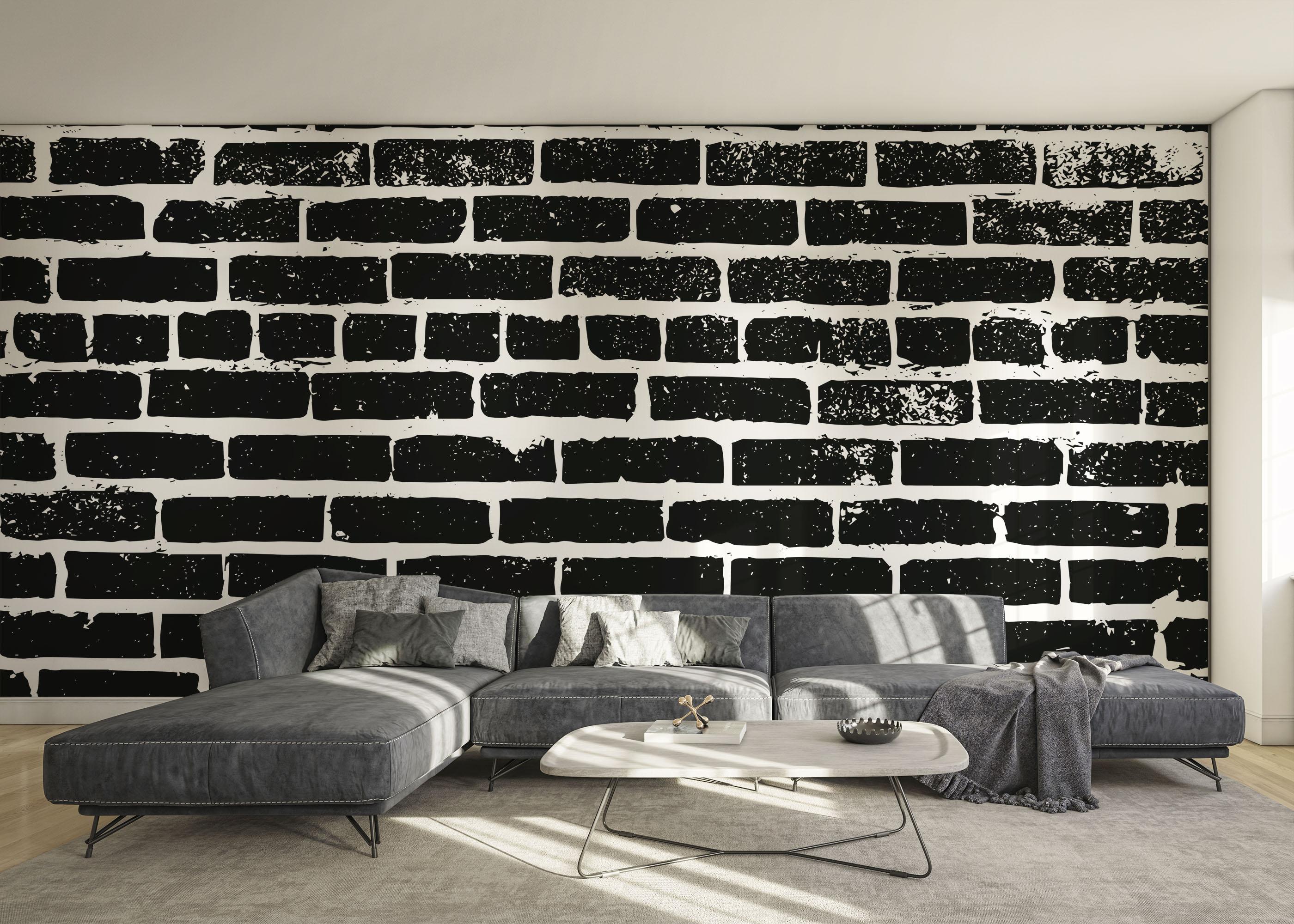 Fototapete Brick White Spray mockup 0