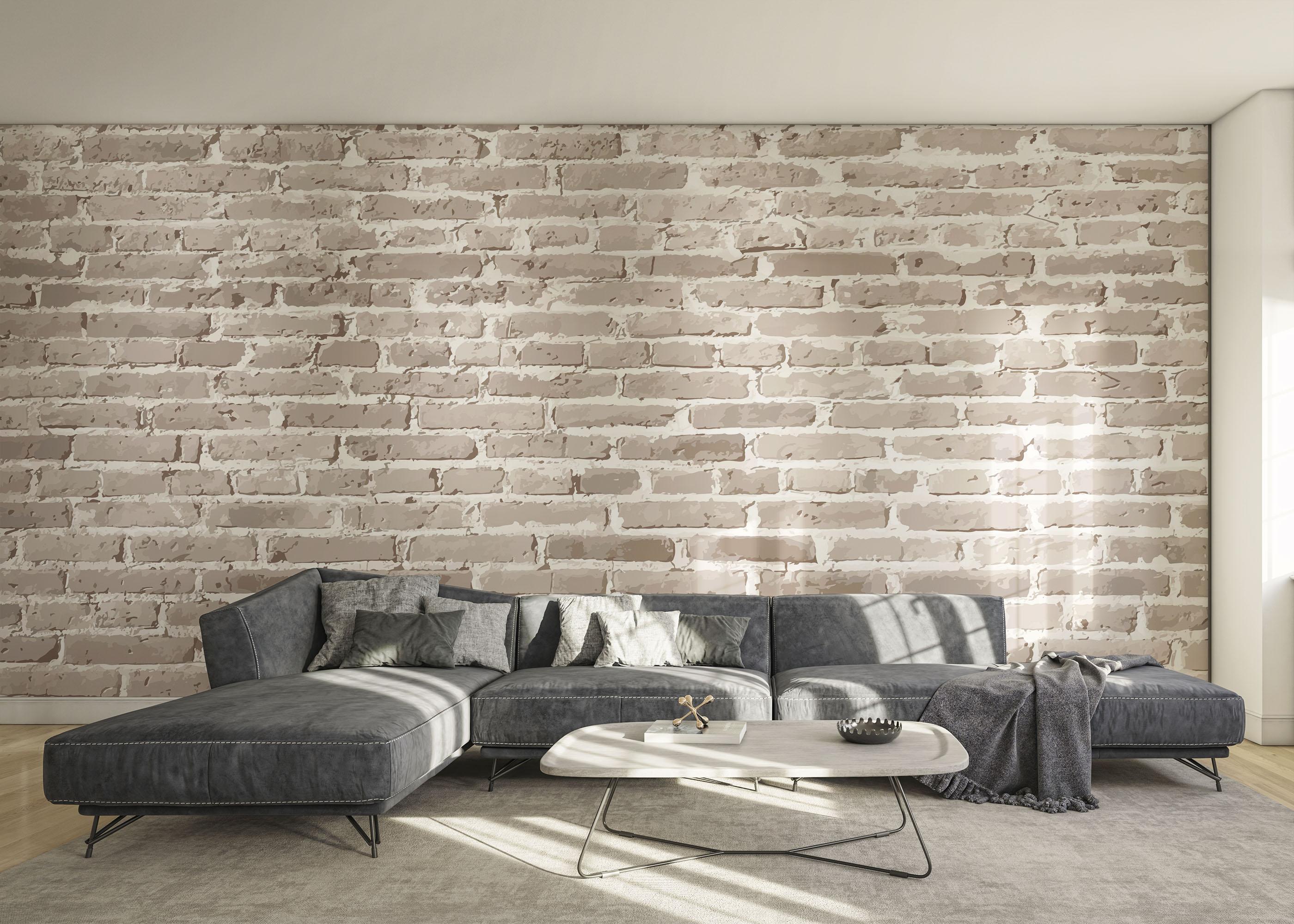 Fototapete Cream Long Brick mockup 0