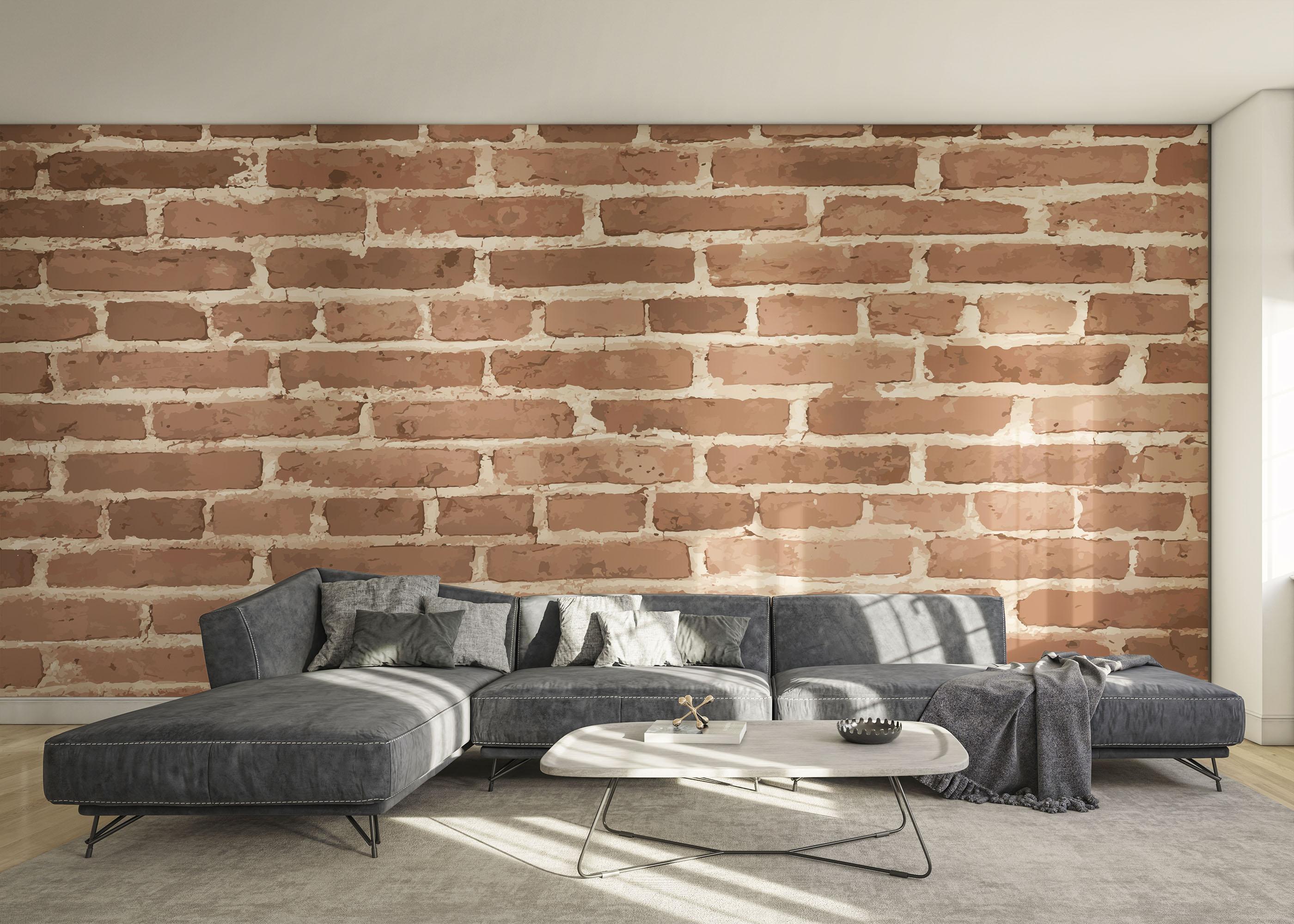 Fototapete Dark Cream Brick mockup 0