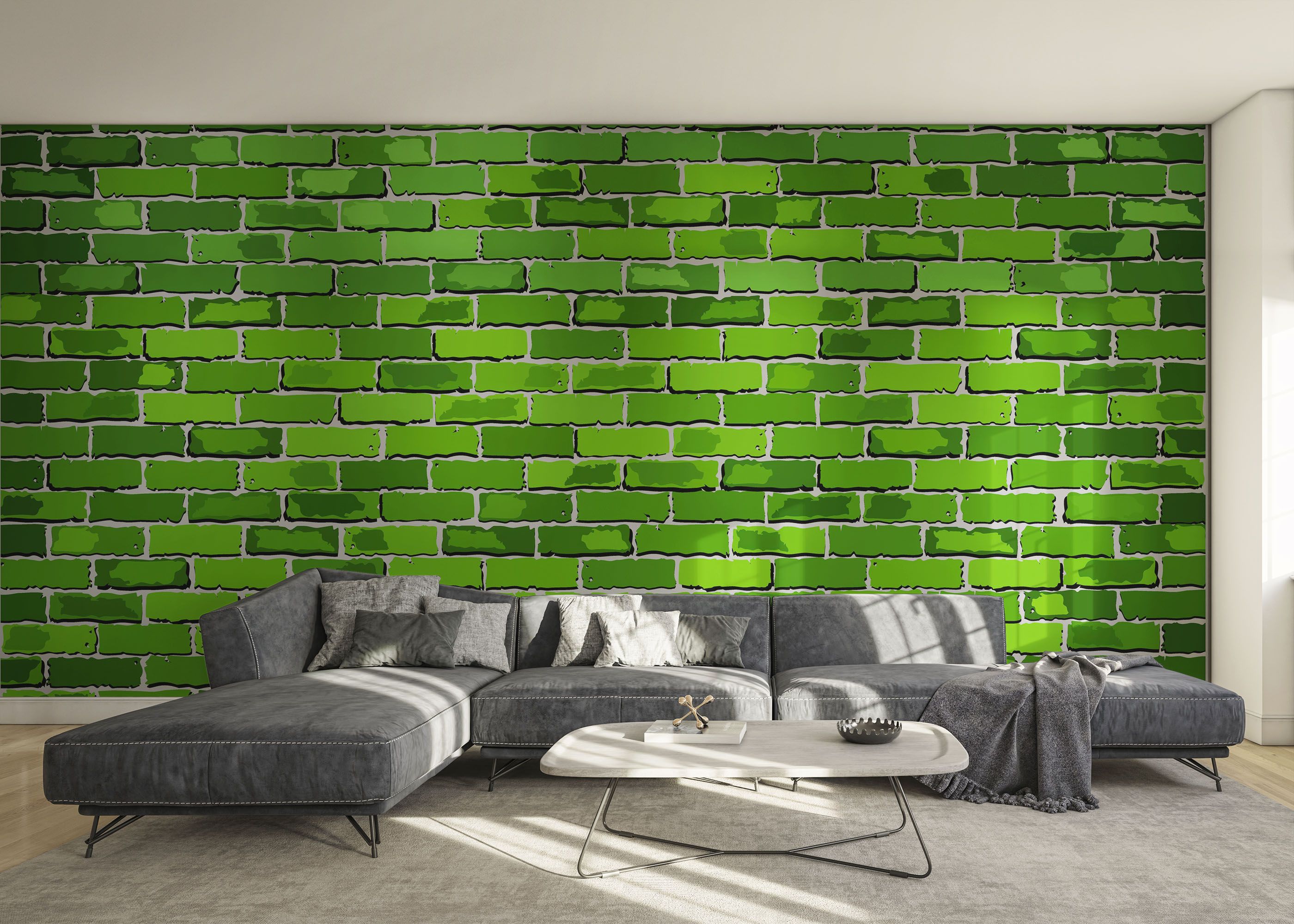 Green Color Brick mockup 0