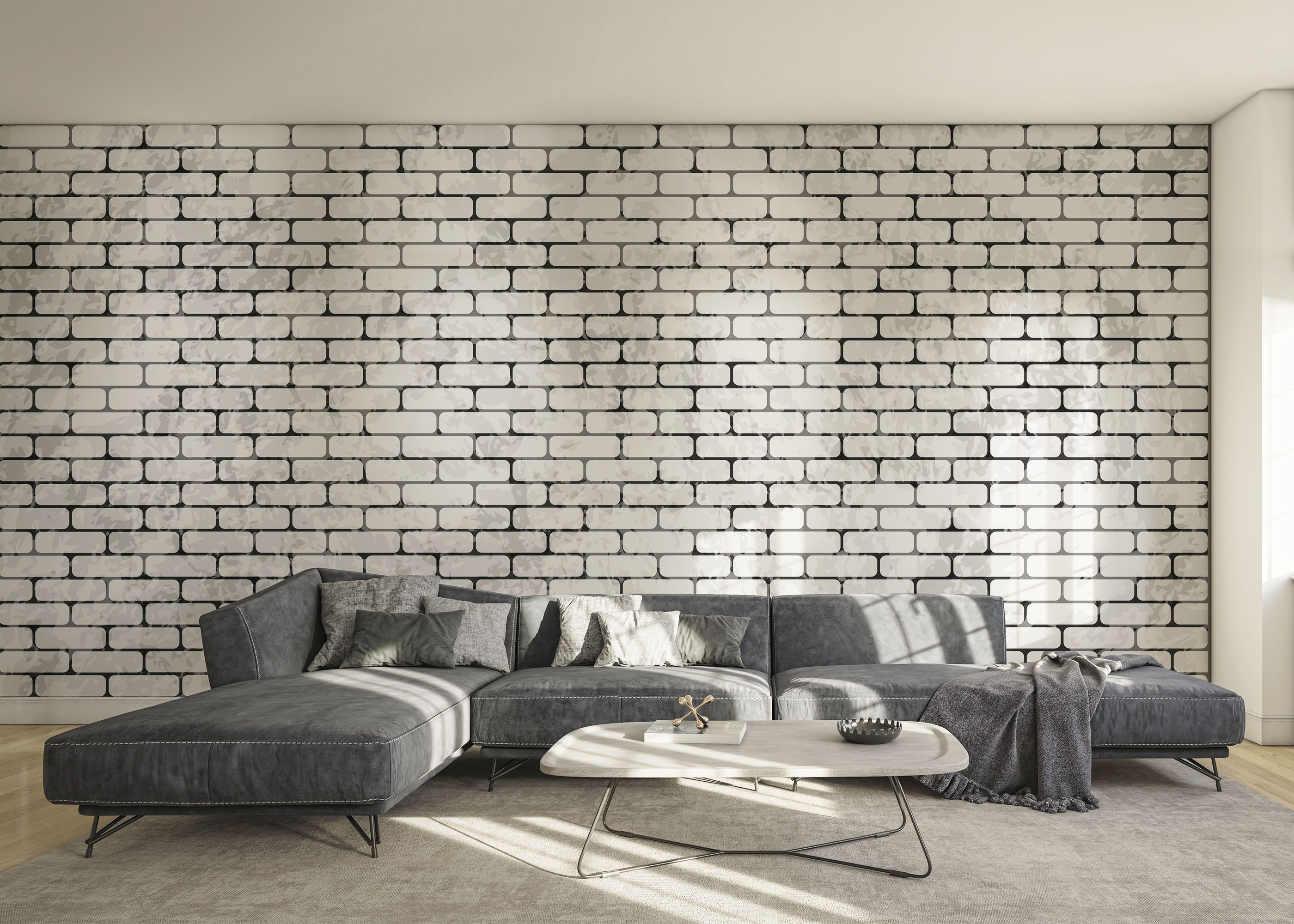Light Brick Grey Wall mockup 0