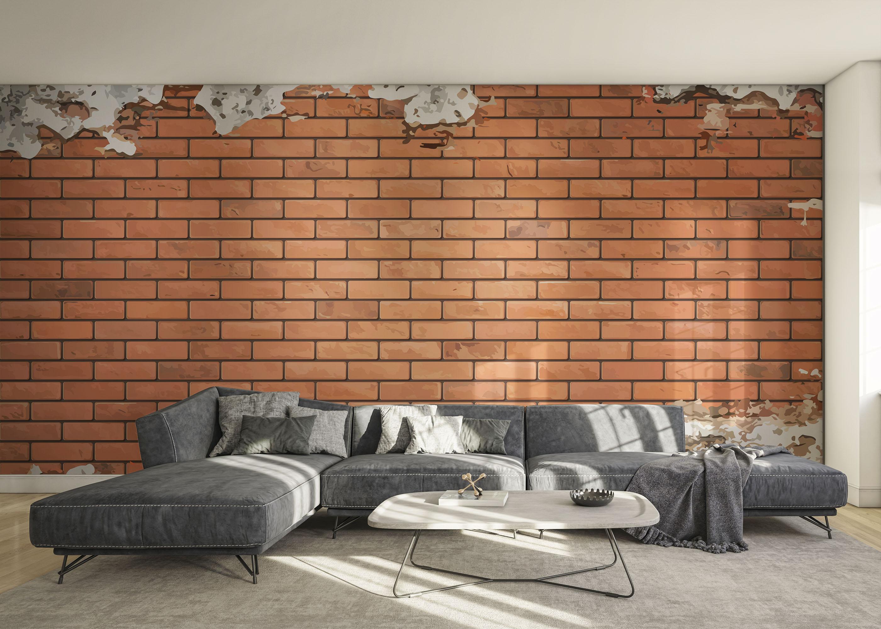 Fototapete Pretty Color Brick mockup 0