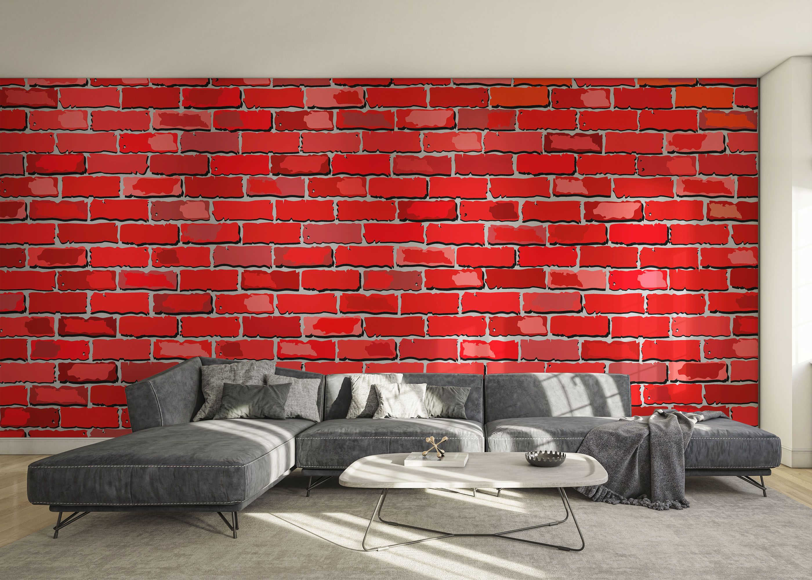 Red Color Brick mockup 0