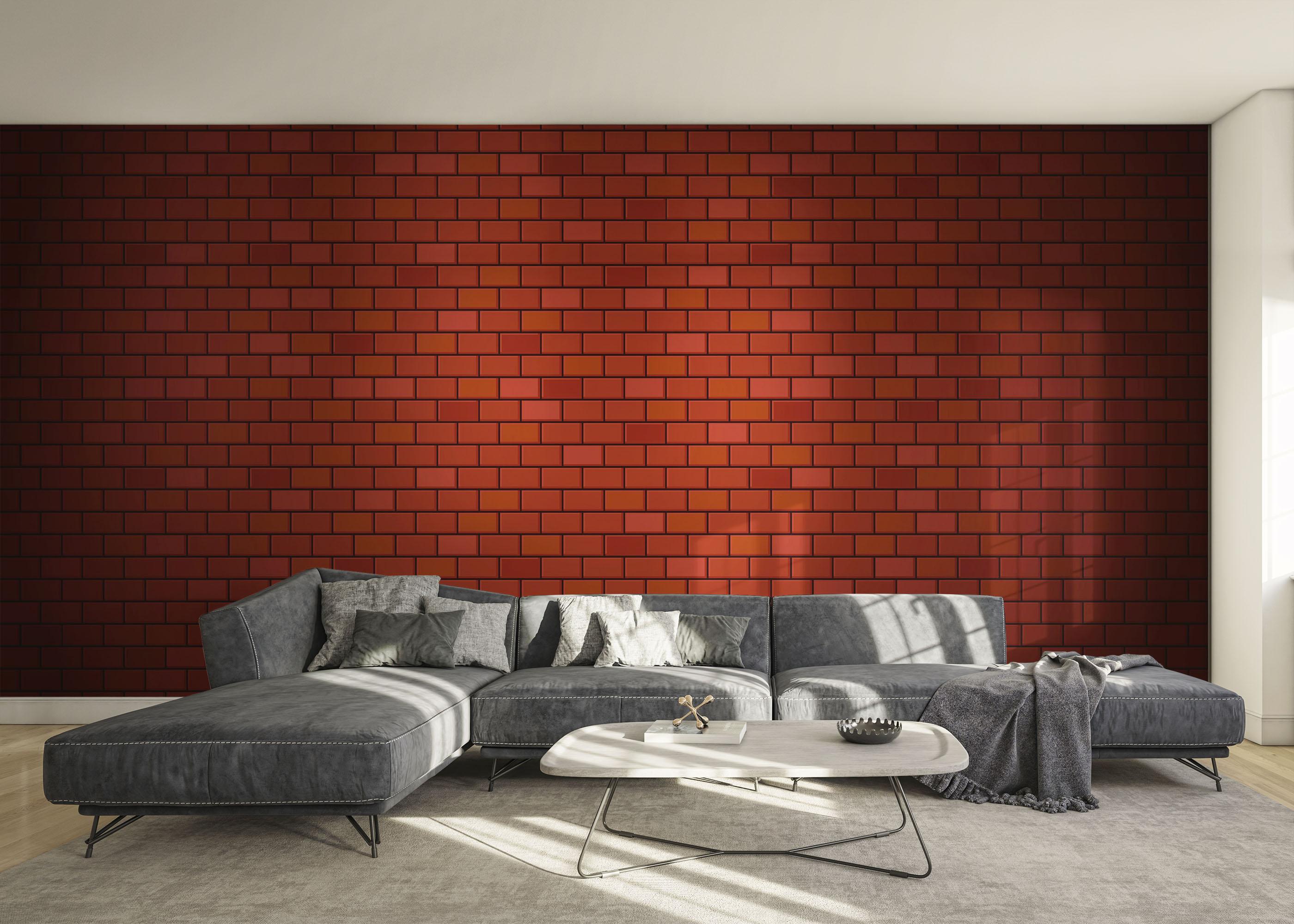 Fototapete Red Light Brick mockup 0