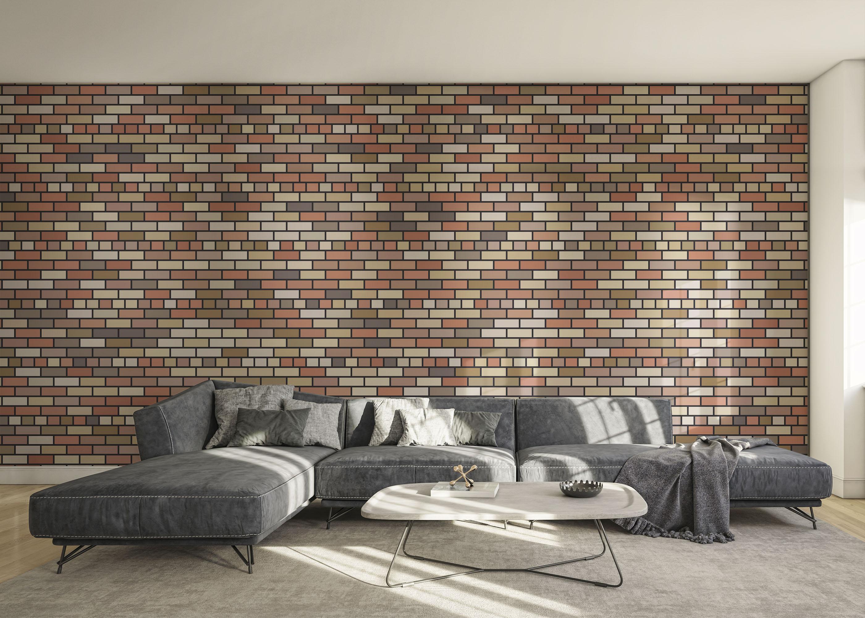 Fototapete Small Brown Brick mockup 0