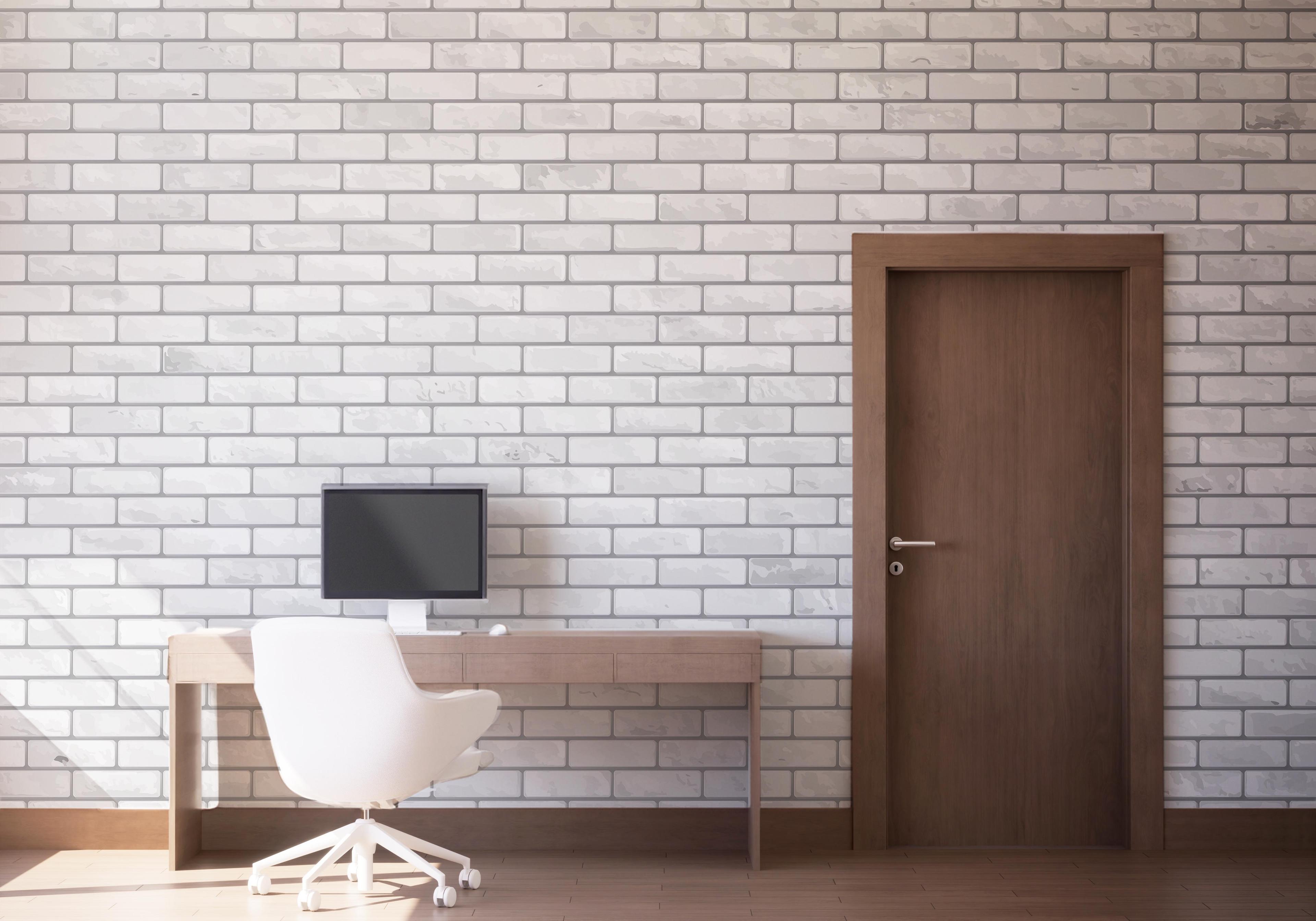 Fototapete Grey Brick Wall mockup 1