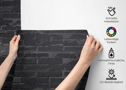 Black Grey Brick Wall mockup 2