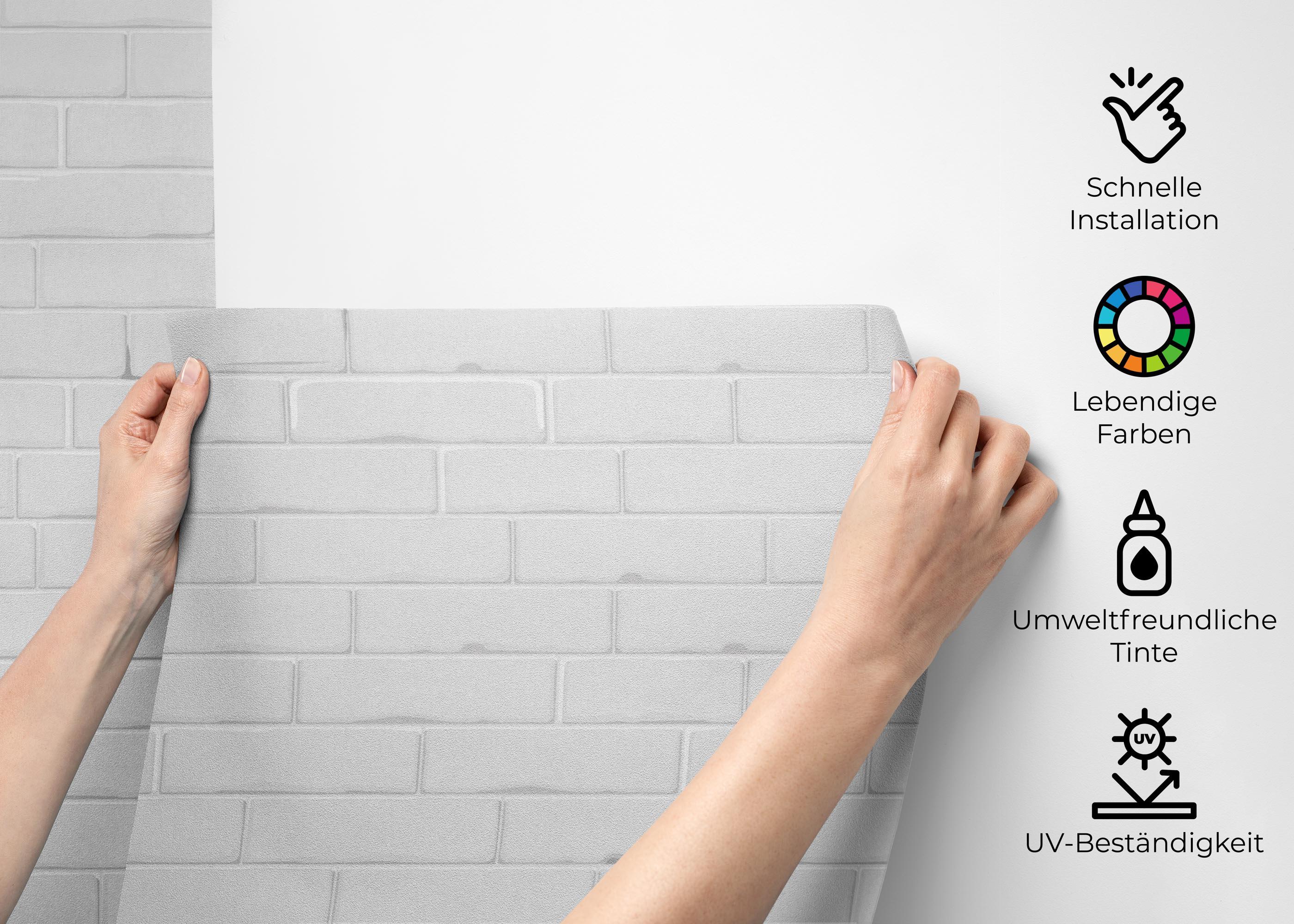 Fototapete Brick White Wall mockup 2