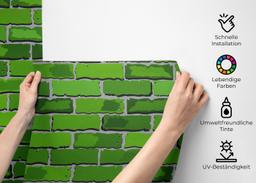 Green Color Brick mockup 2