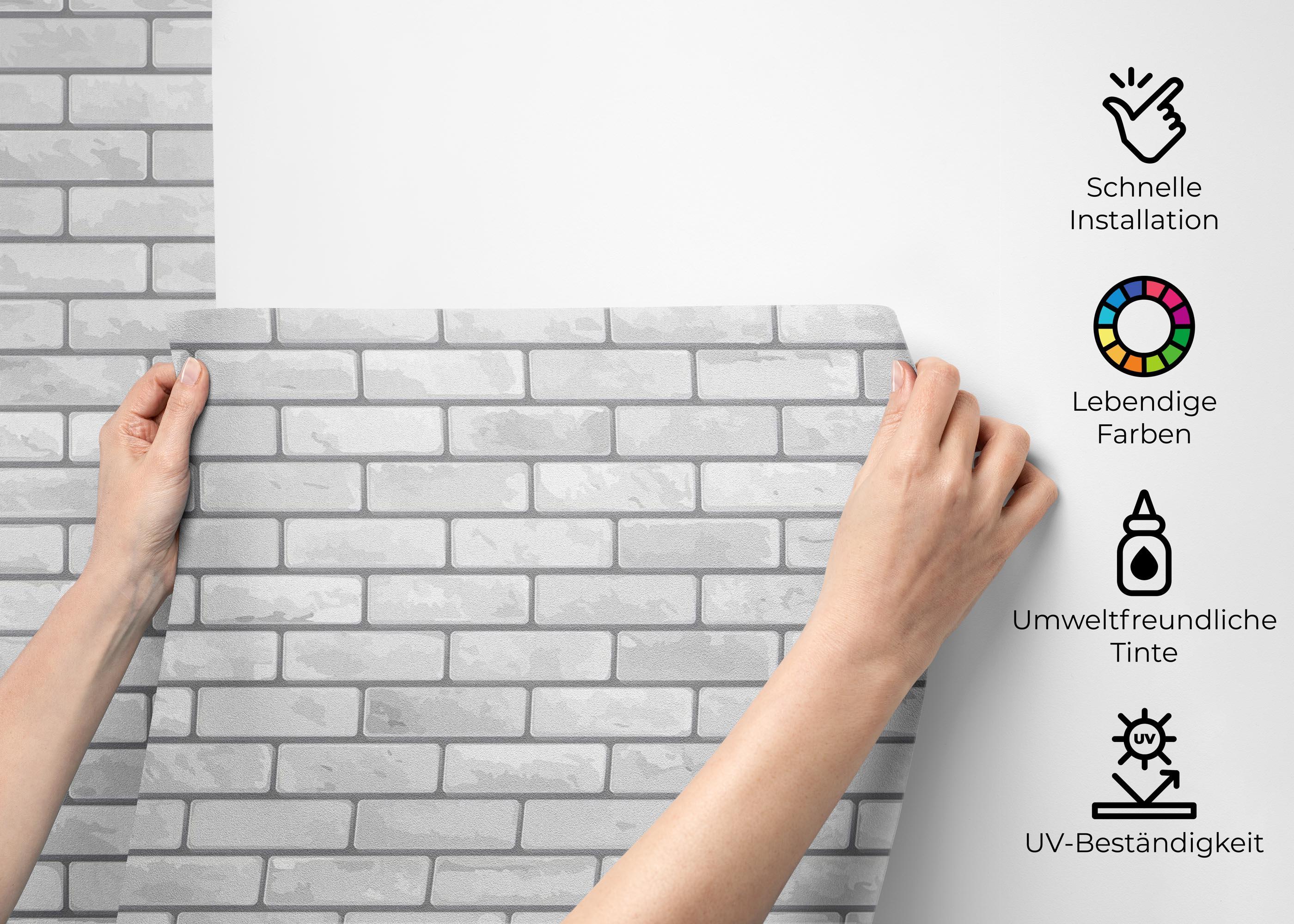 Fototapete Grey Brick Wall mockup 2