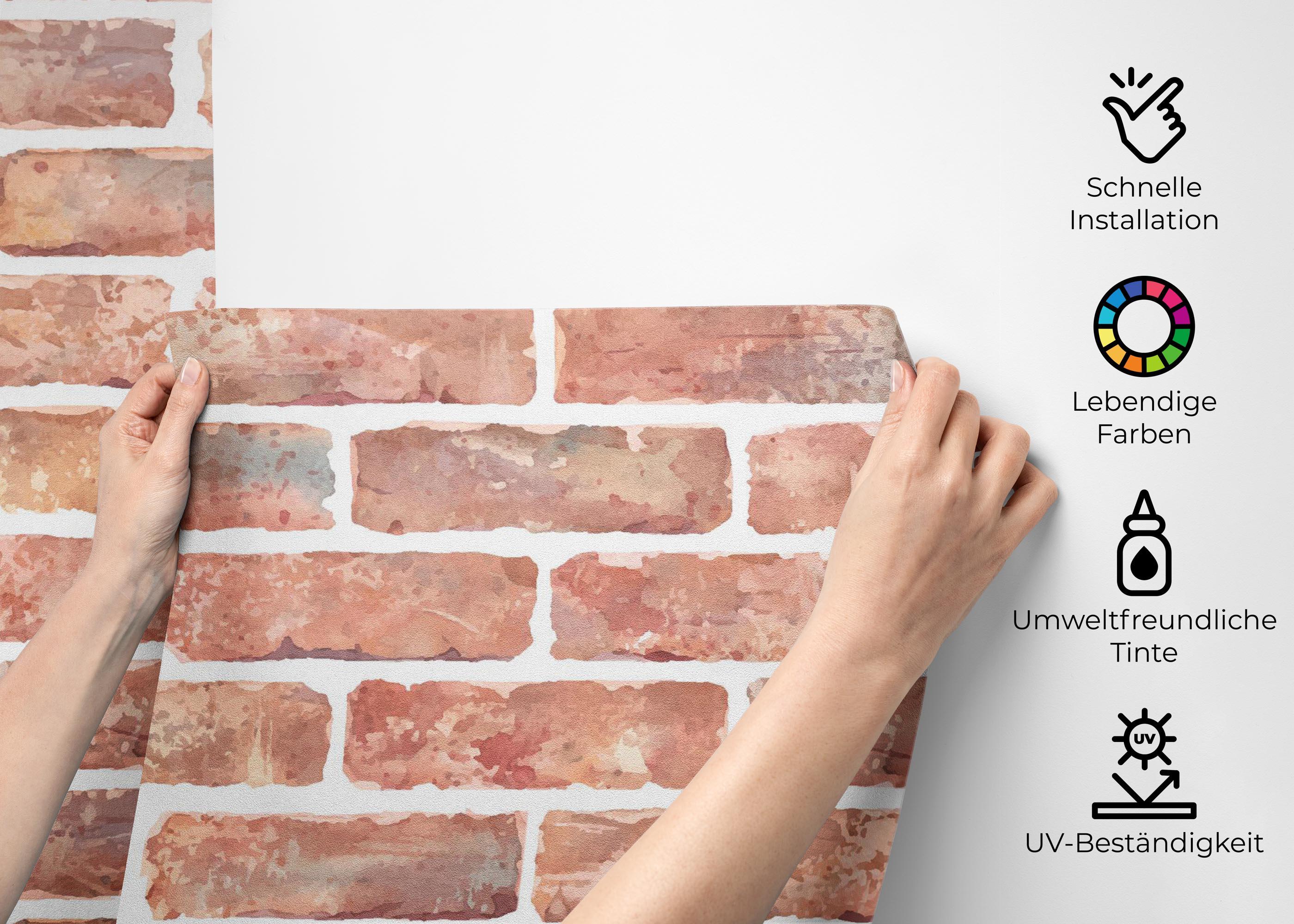 Fototapete Pastel Colors Brick mockup 2