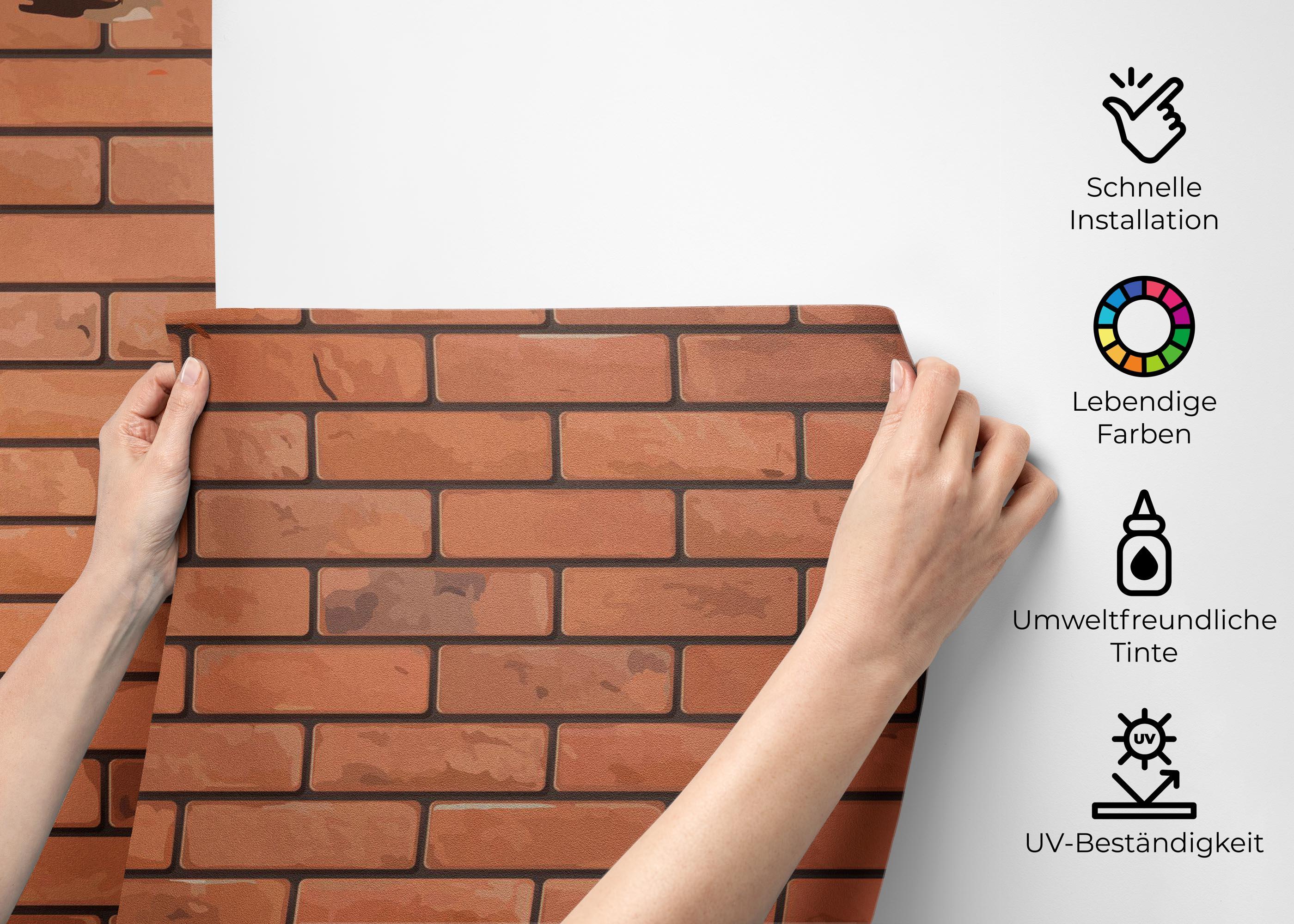 Fototapete Pretty Color Brick mockup 2
