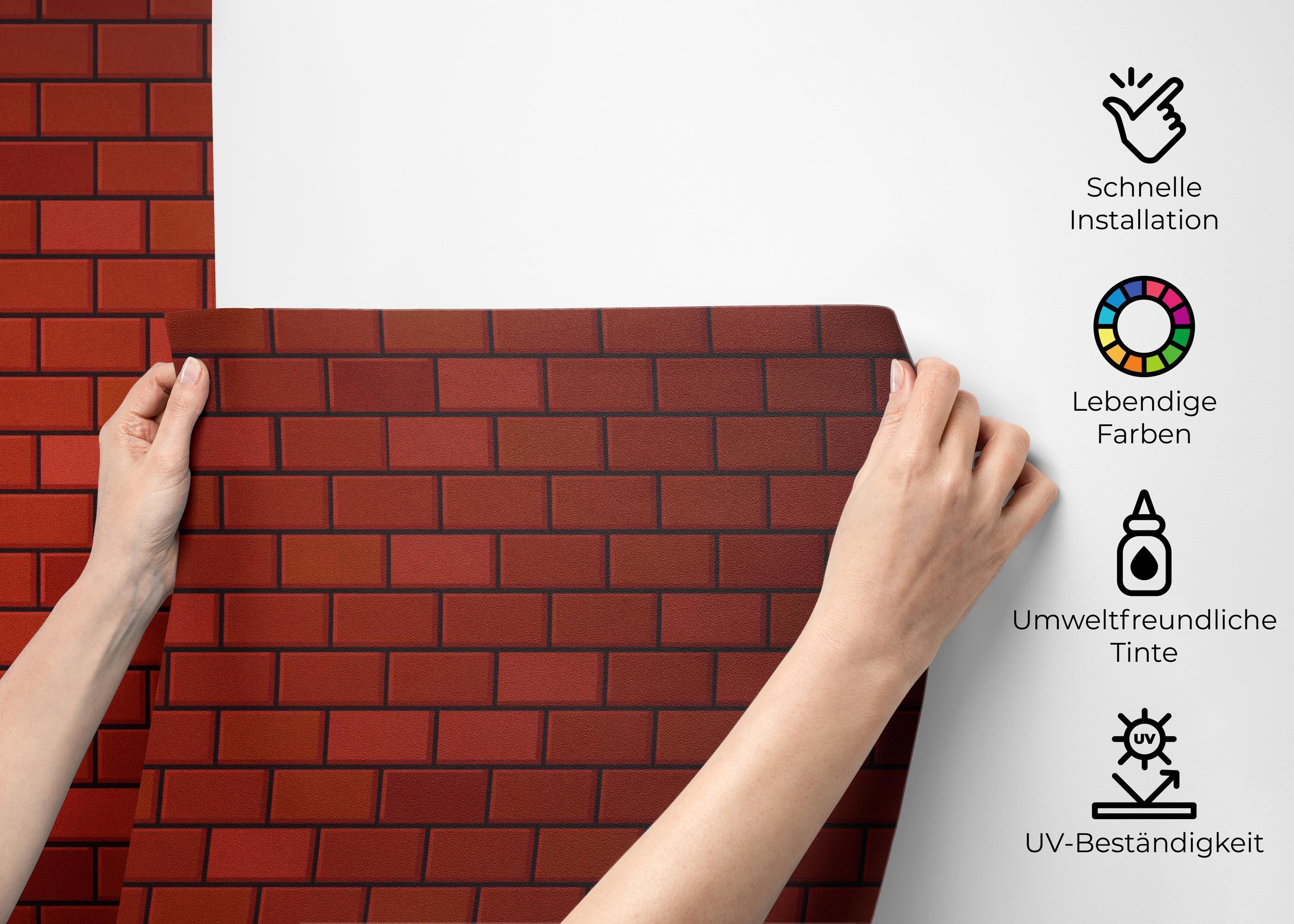 Fototapete Red Light Brick mockup 2