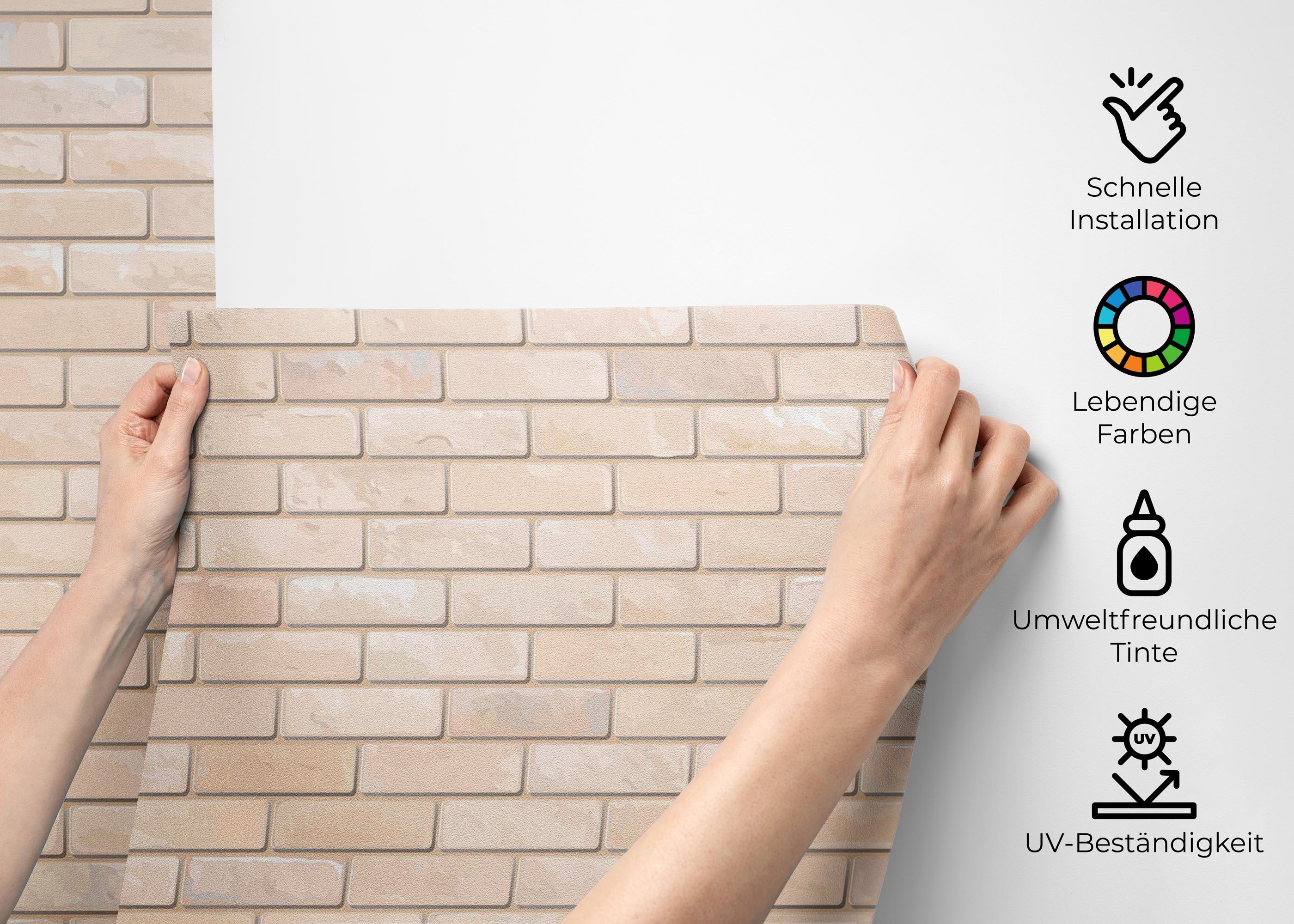 Fototapete Small Cream Bicks mockup 2