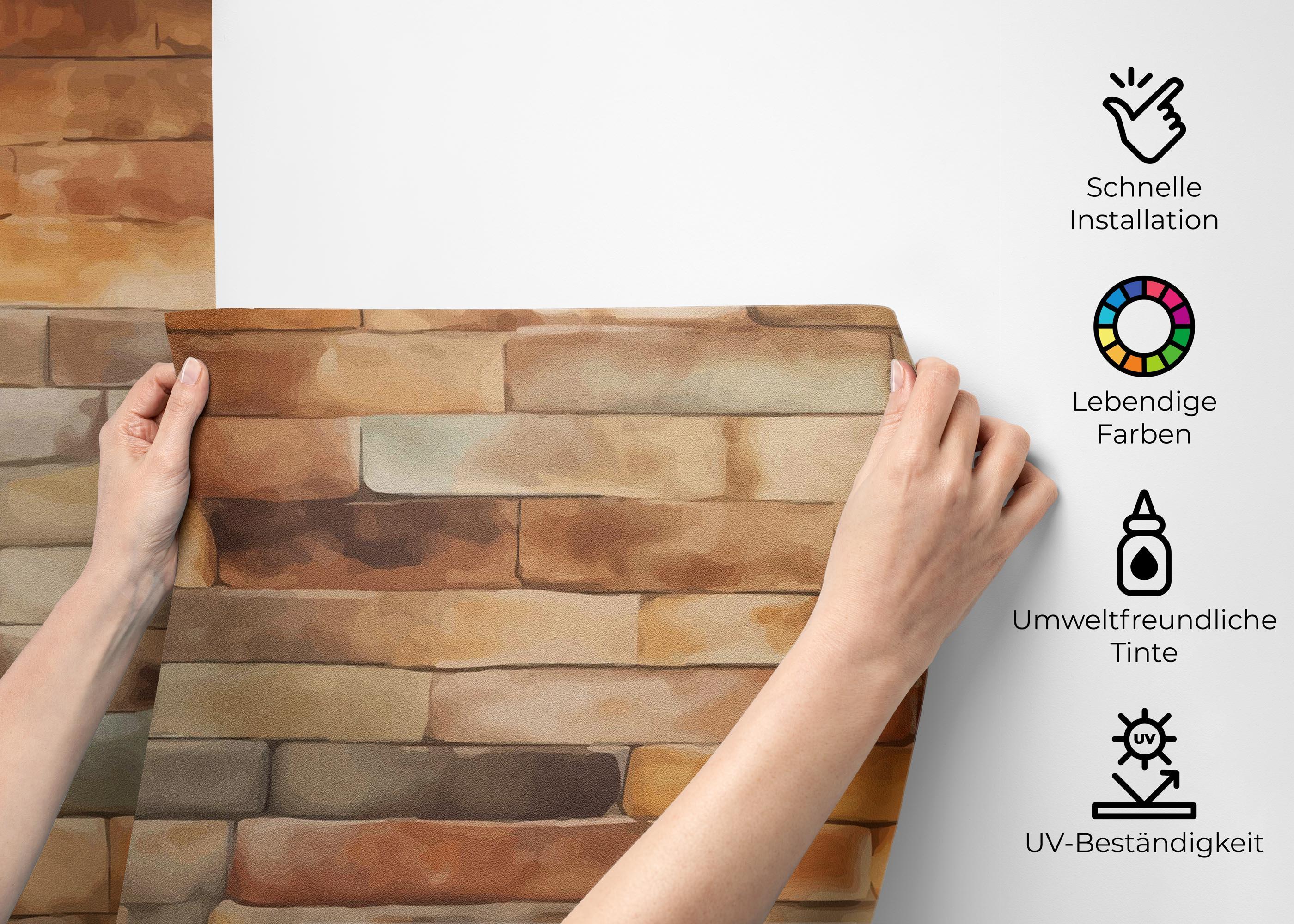 Fototapete Yellow Light Brick mockup 2