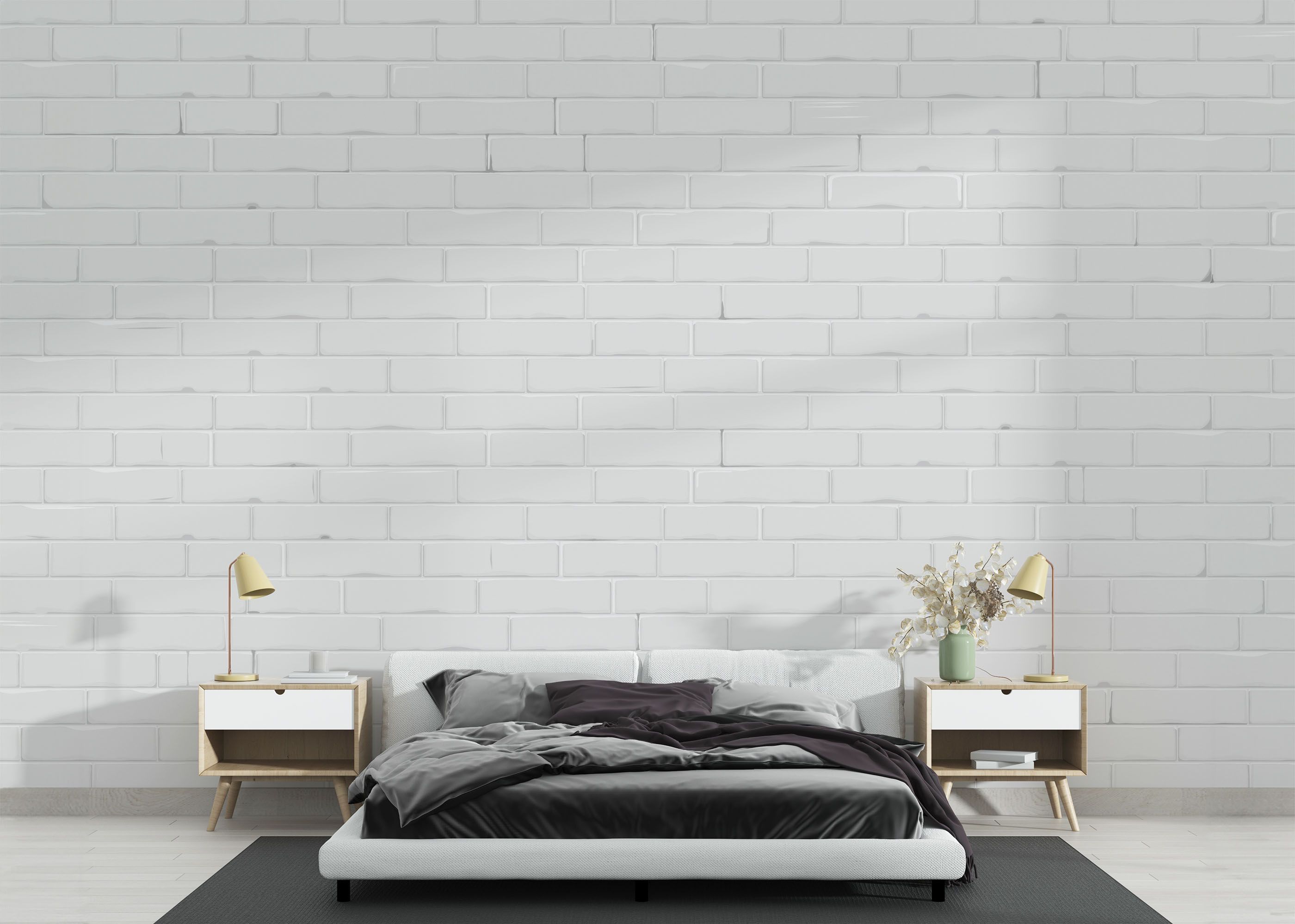 Brick White Wall mockup 3