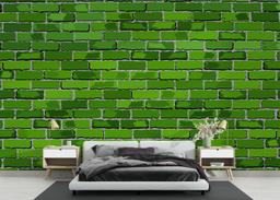 Green Color Brick mockup 3
