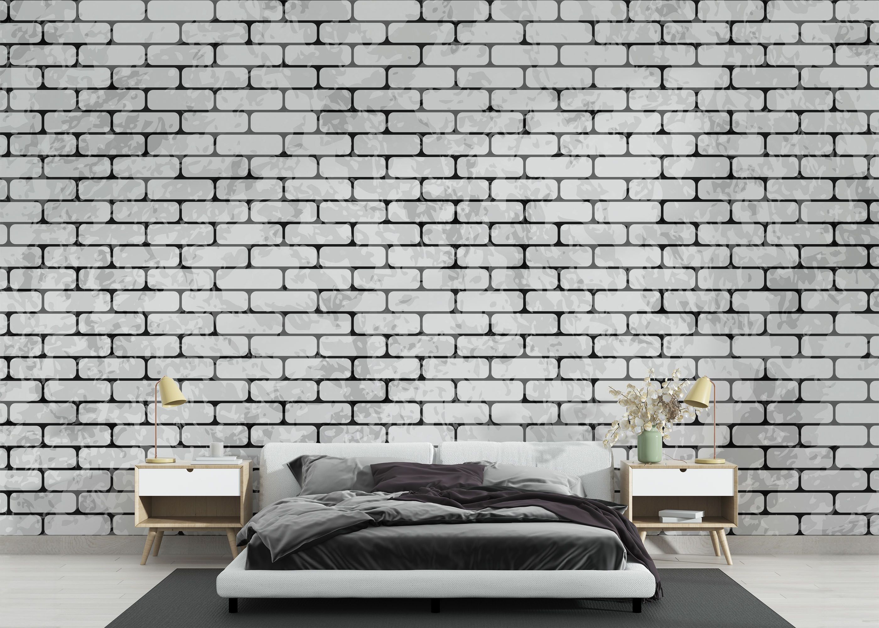 Light Brick Grey Wall mockup 3