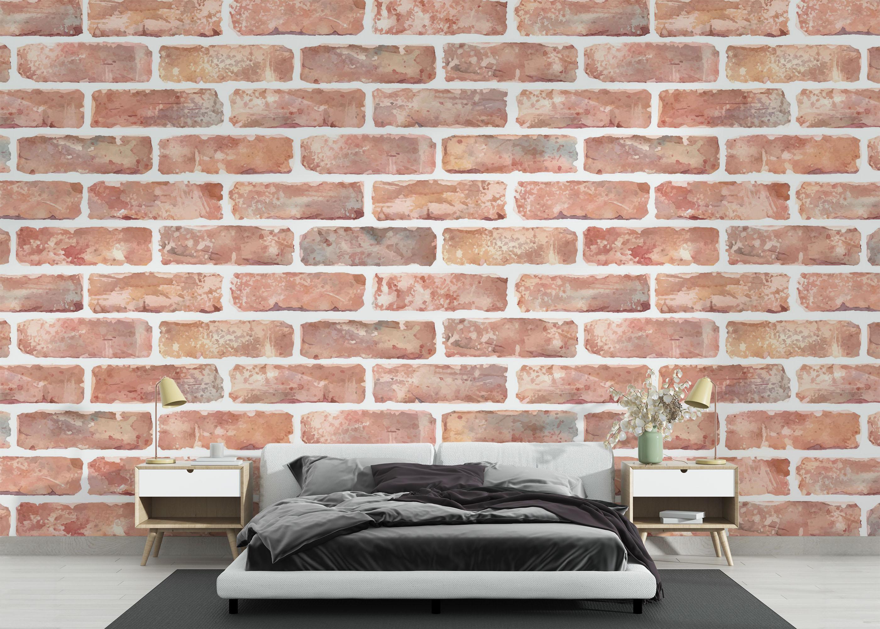 Fototapete Pastel Colors Brick mockup 3