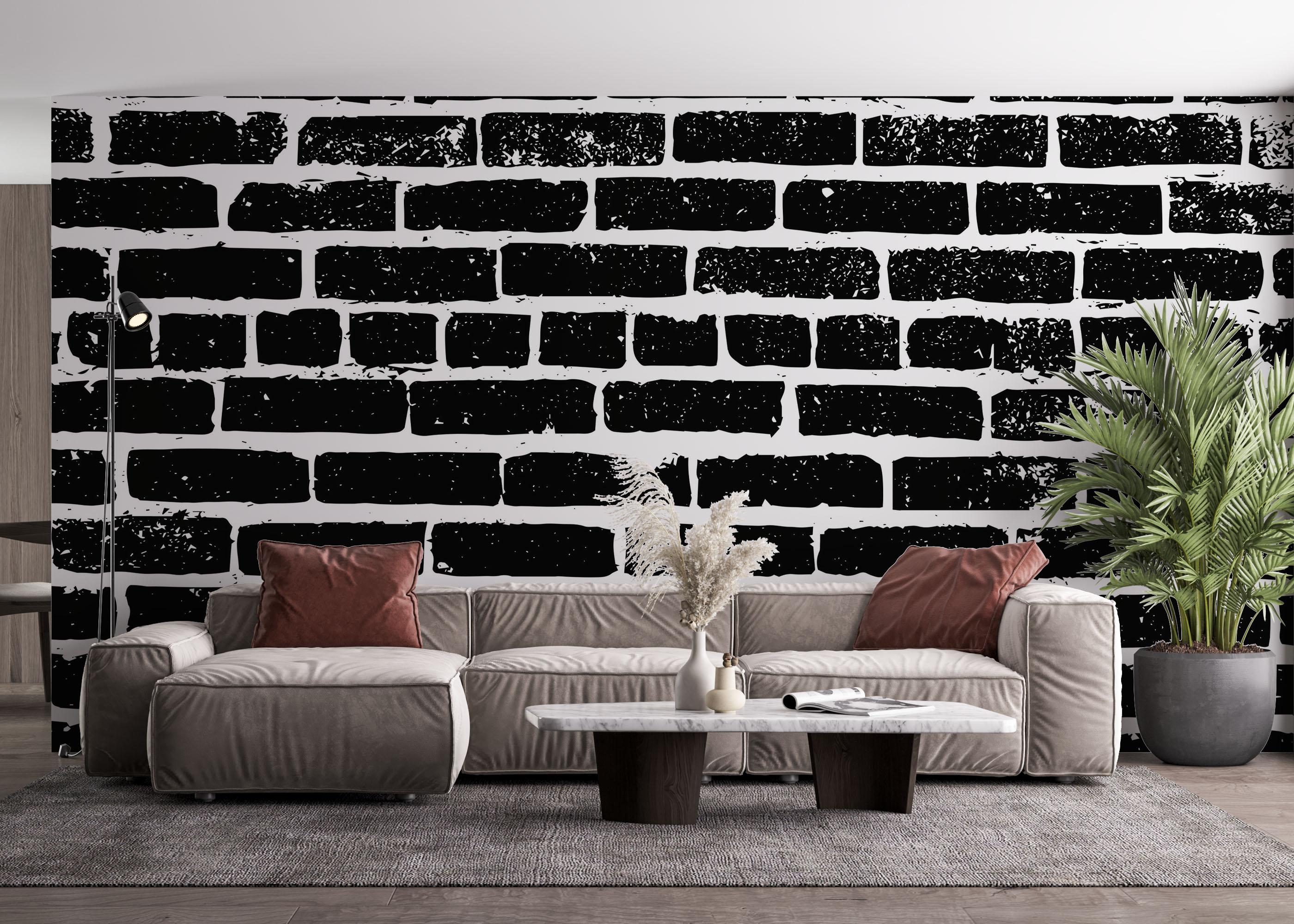 Fototapete Brick White Spray mockup 4