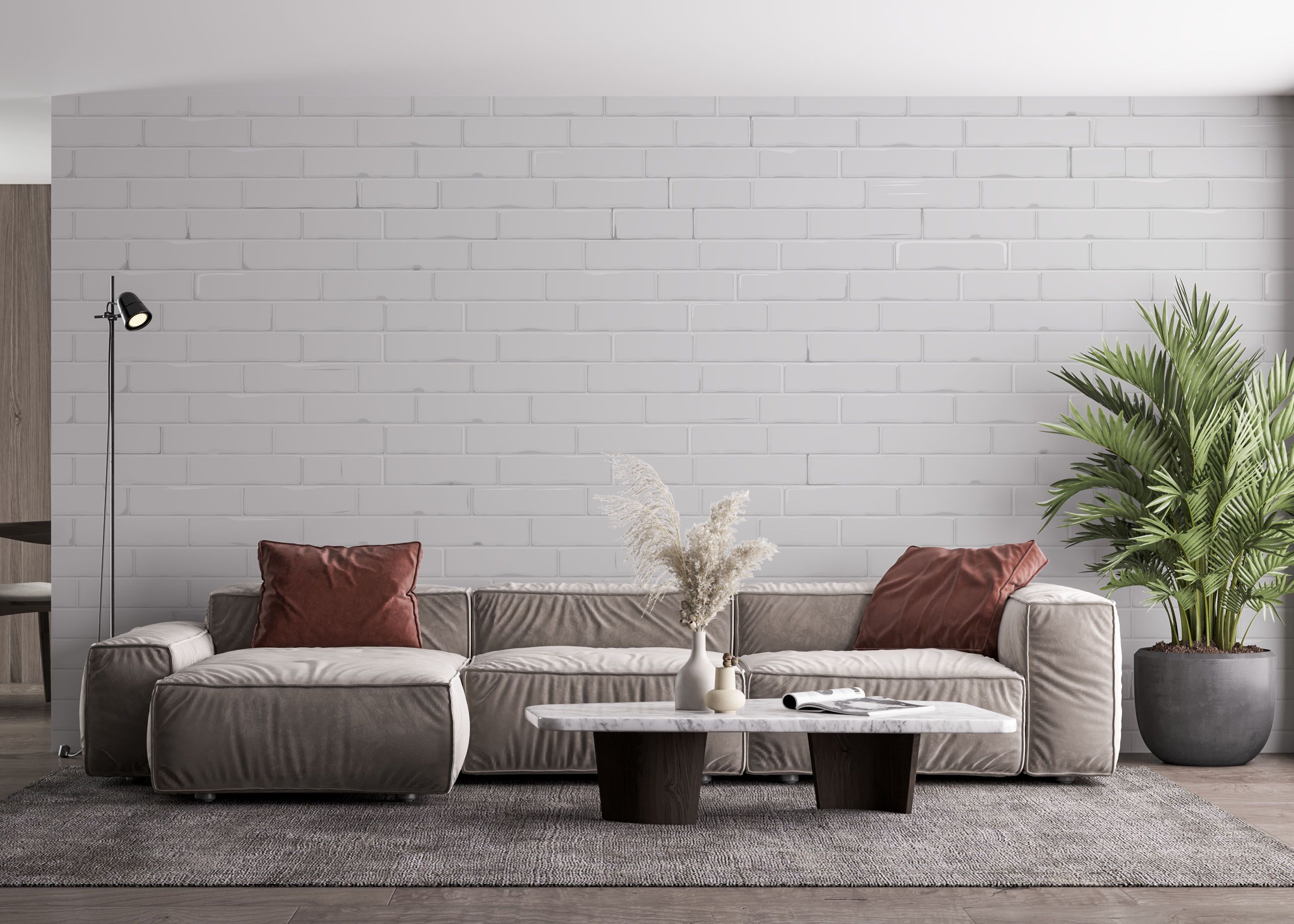 Brick White Wall mockup 4