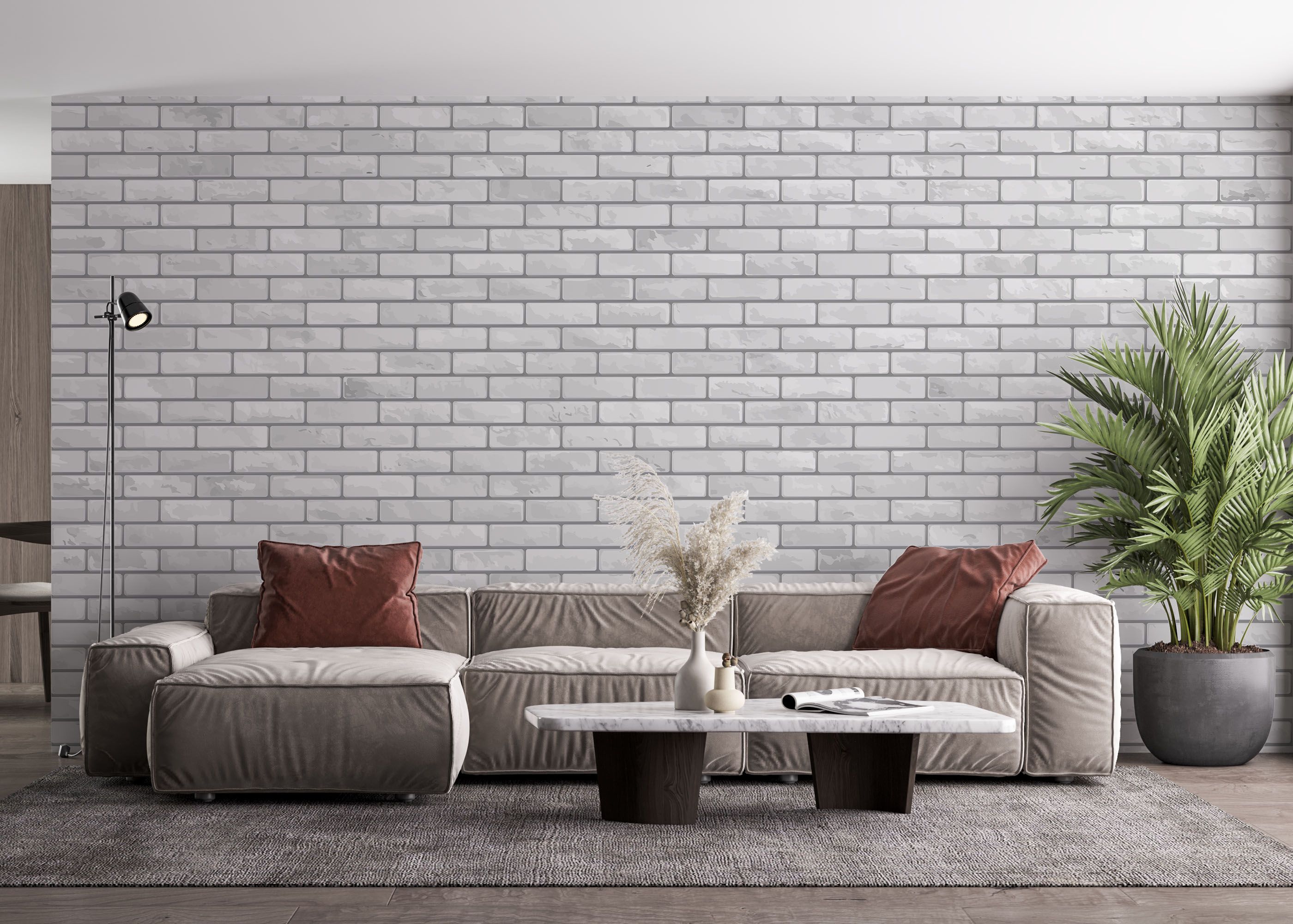 Grey Brick Wall mockup 4