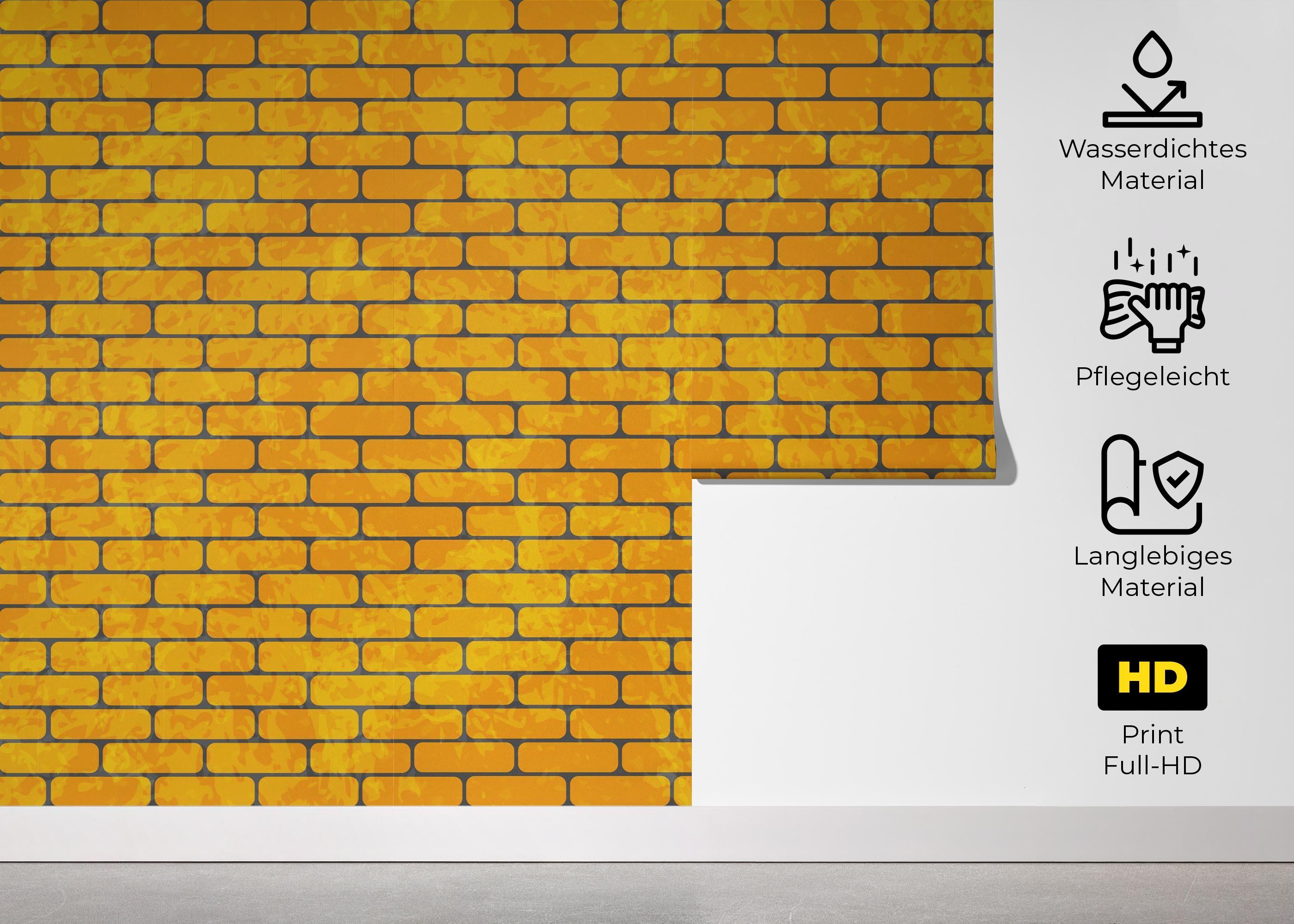 Fototapete Gold Color Brick mockup 5